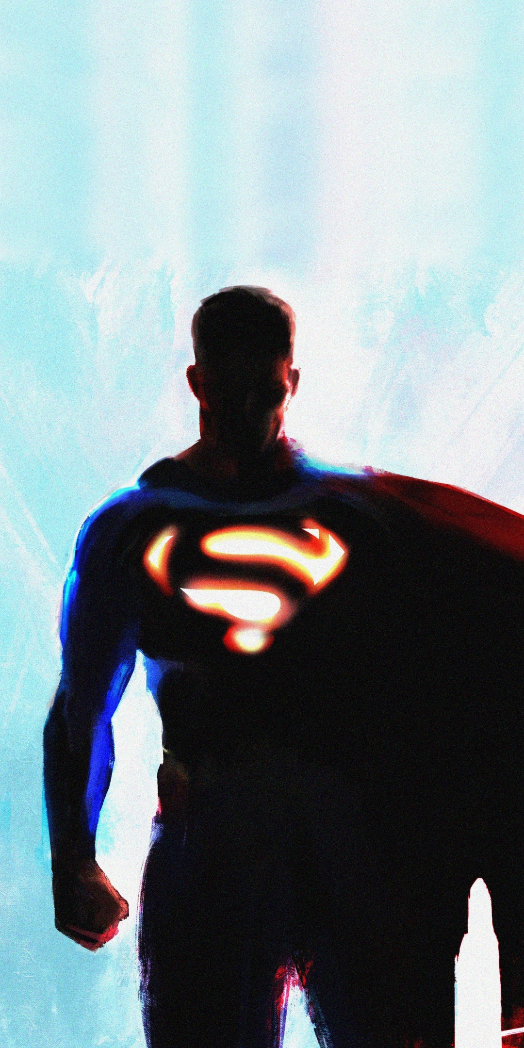 Silhouette, man of steel, superman, minimal, 1080x2160 wallpaper