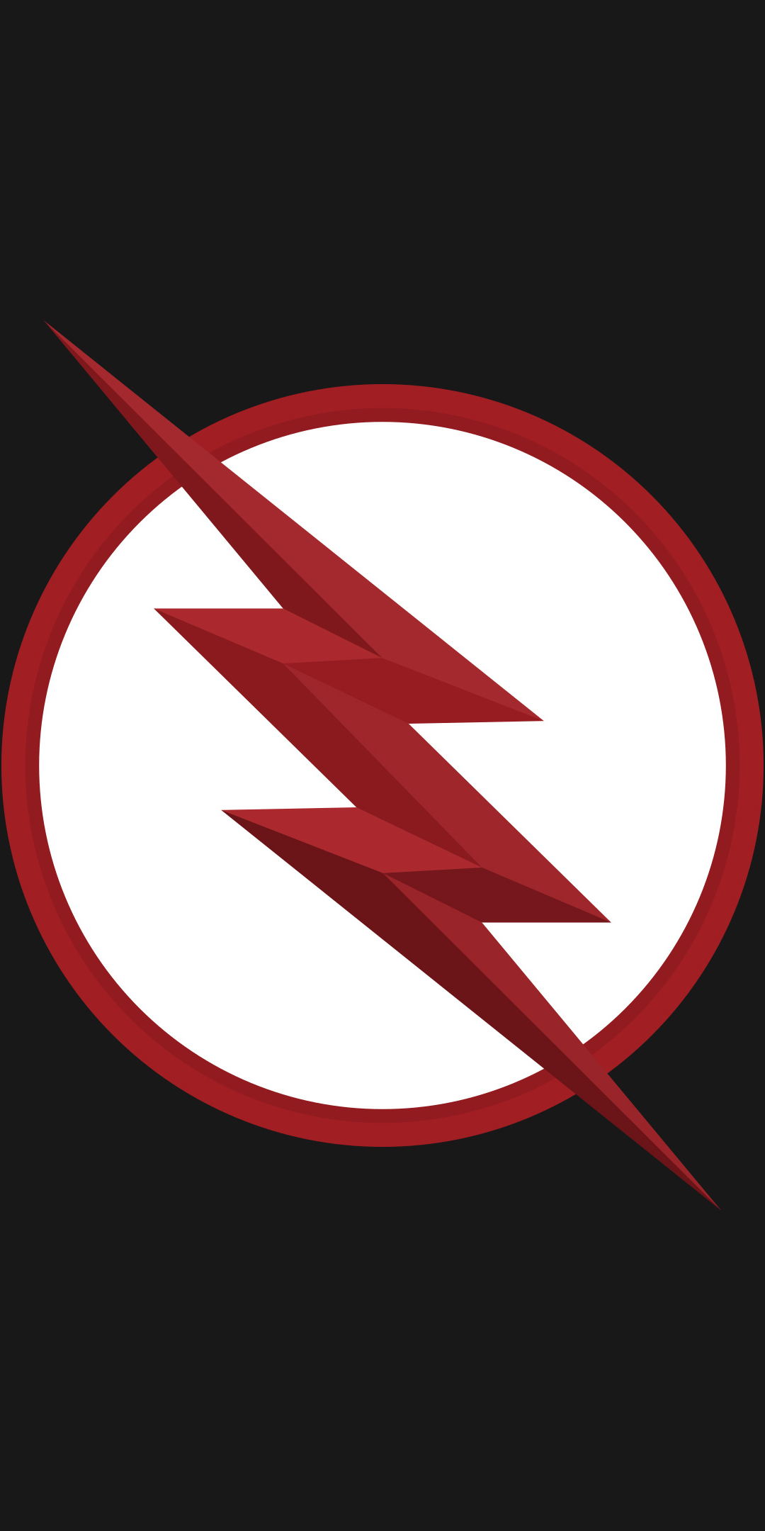 Flash, logo, red-white logo, minimal, 1080x2160 wallpaper
