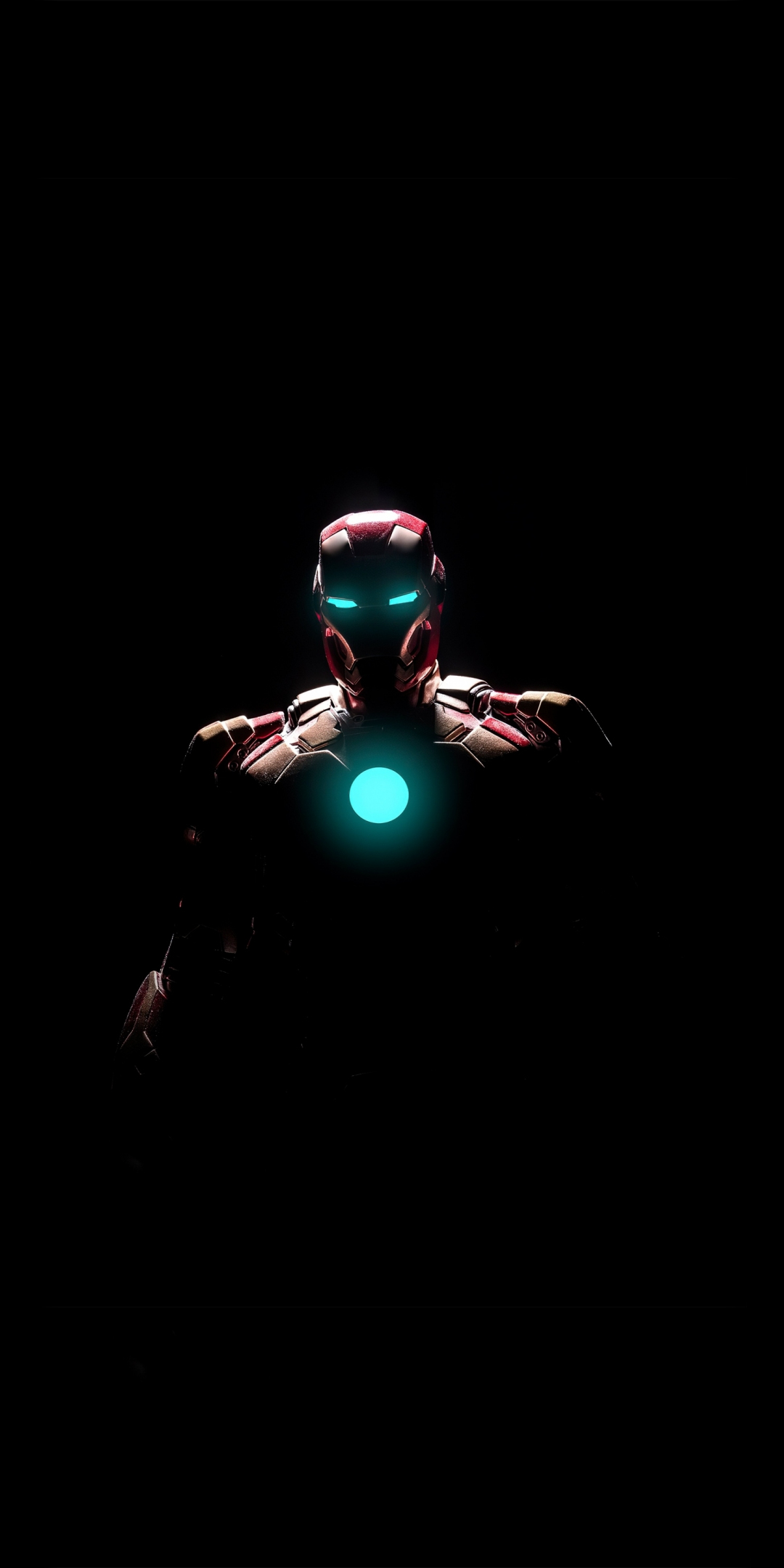 Iron man, arc reactor, glowing arc, minimal, 1080x2160 wallpaper