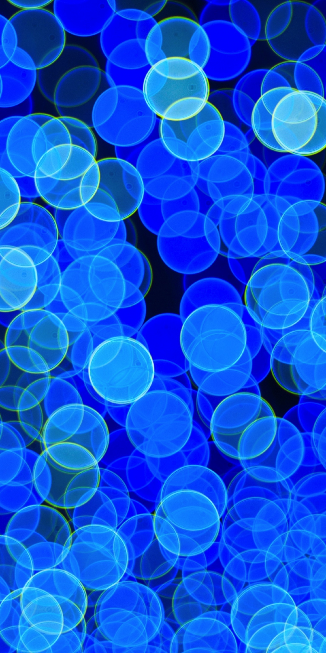 Blue circles, bokeh, abstract, 1080x2160 wallpaper