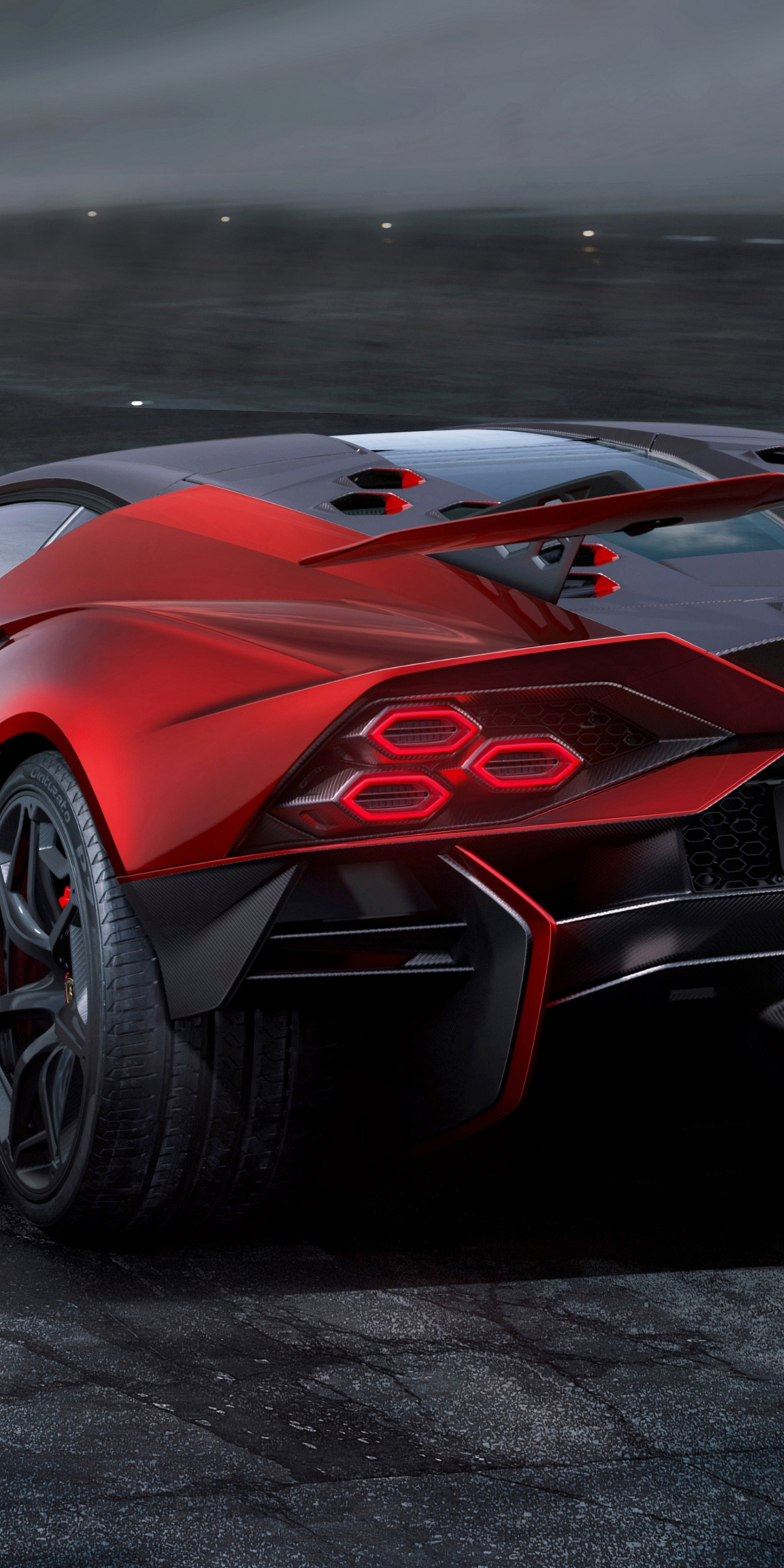 2023, red Lamborghini Invencible, 1080x2160 wallpaper