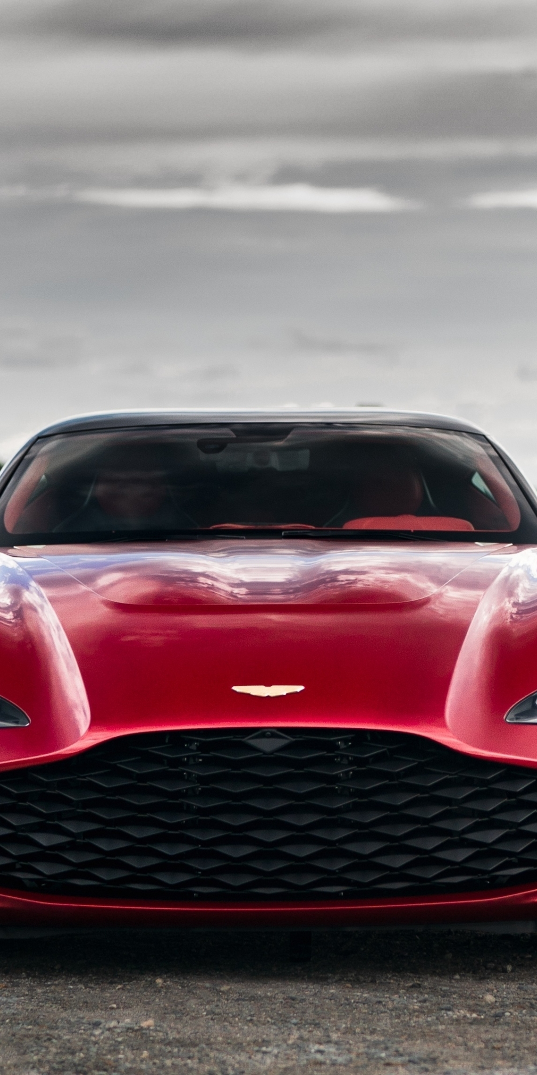 Red car, Aston Martin DBS GT Agato, front-view, 1080x2160 wallpaper
