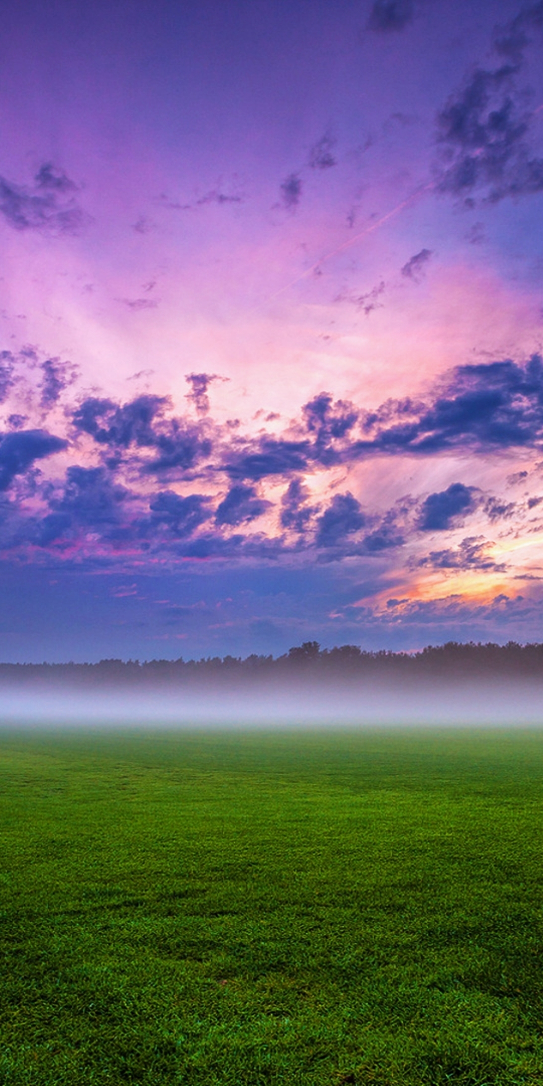 Cloud over field, fog, grassland, landscape, nature, 1080x2160 wallpaper