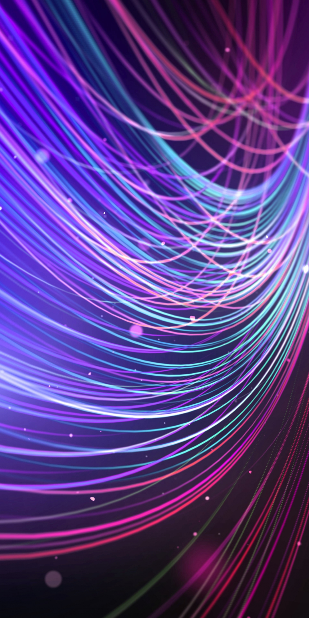 Lines, curved, glowing, abstract, 1080x2160 wallpaper