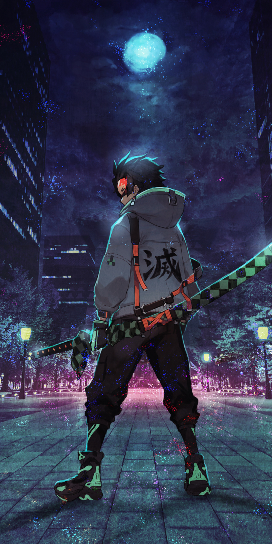 Urban ninja, anime, art, 1080x2160 wallpaper