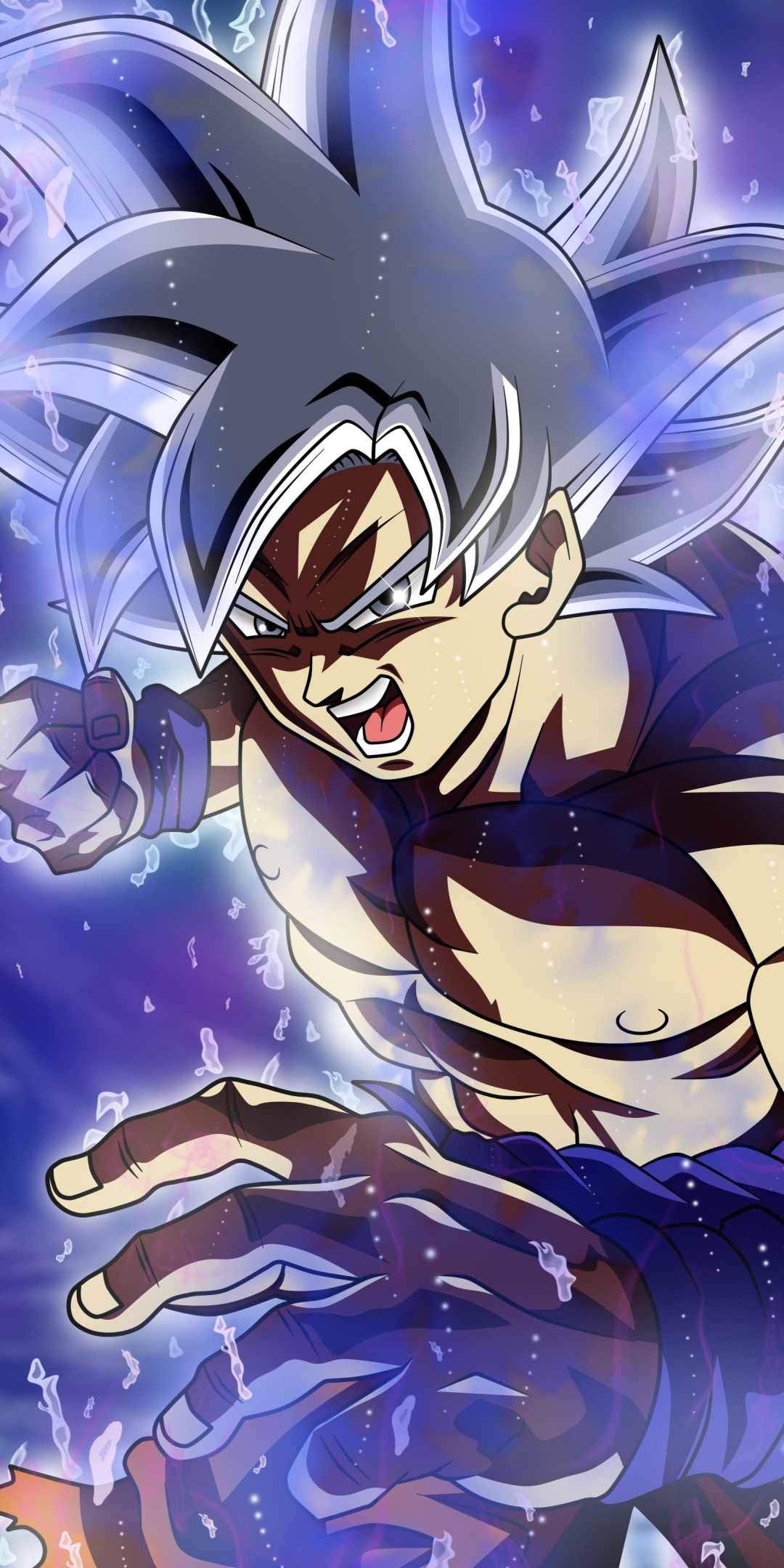 Ultra Instinct, shirtless, anime boy, Goku, 1080x2160 wallpaper