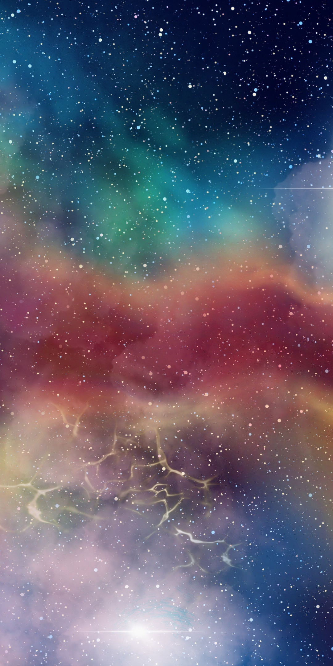 Galaxy, stars, clouds, space, colorful, 1080x2160 wallpaper