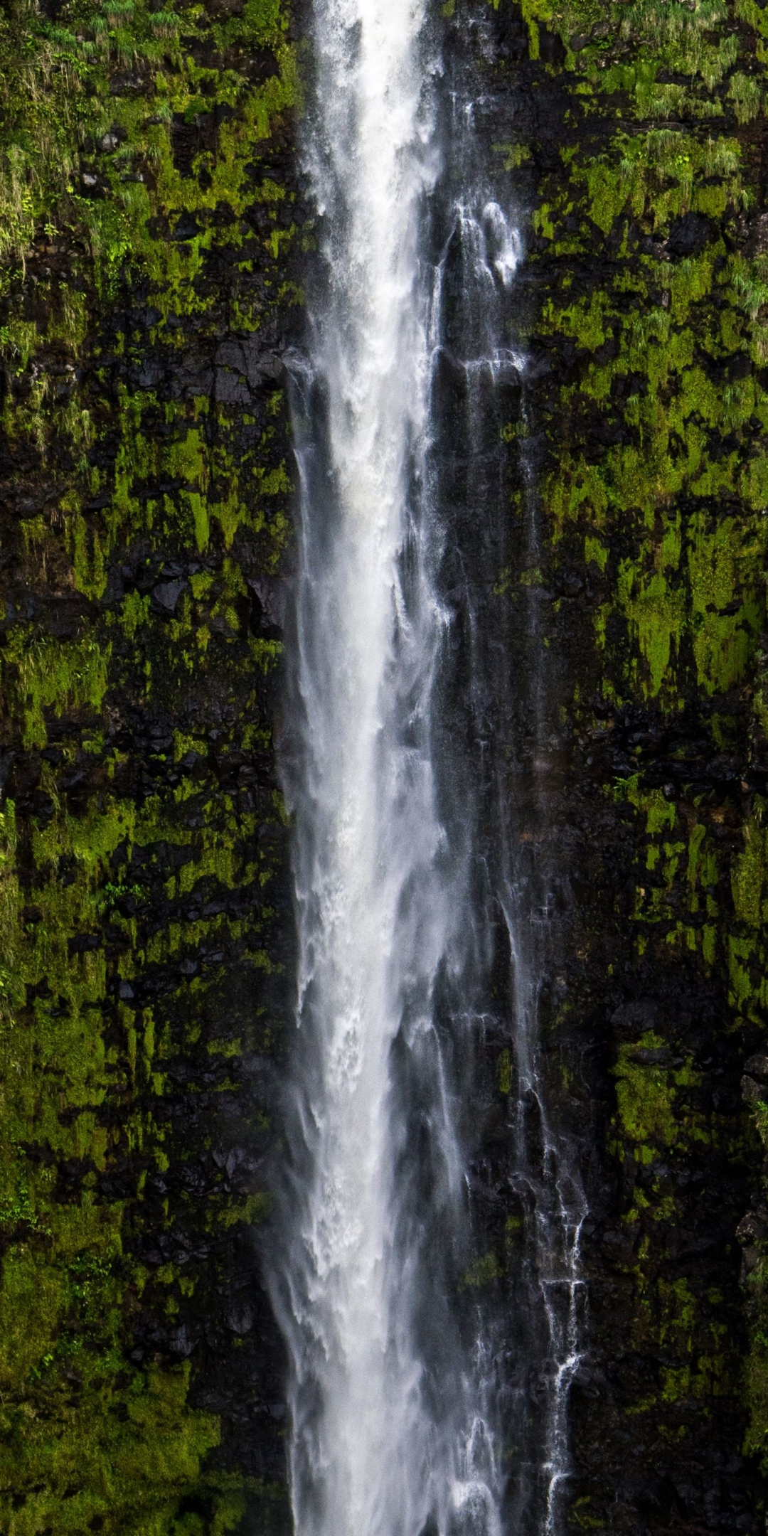Green, waterfall, nature, 1080x2160 wallpaper