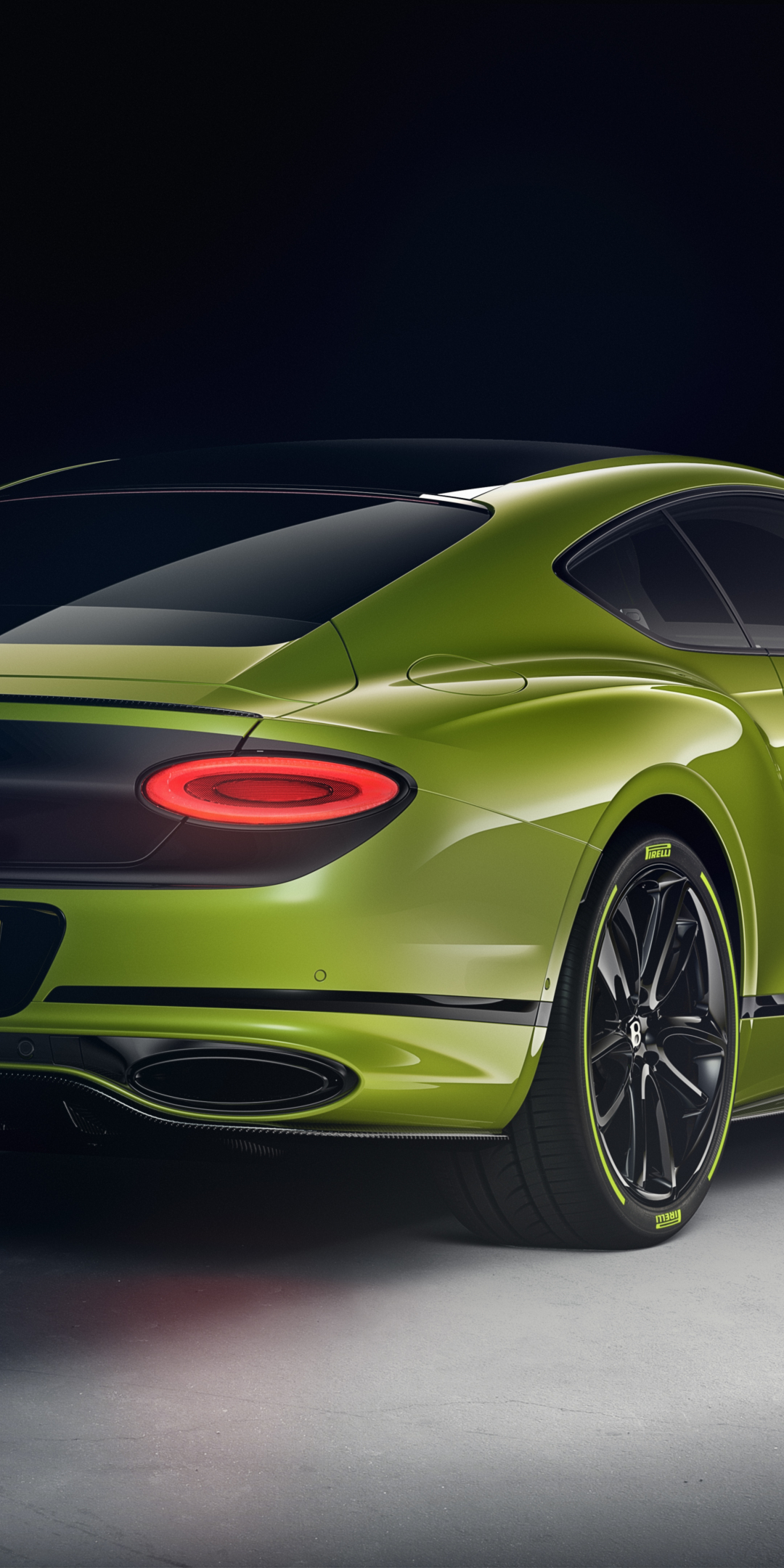 Green car, luxurious, Bentley Continental GT, 2019, 1080x2160 wallpaper
