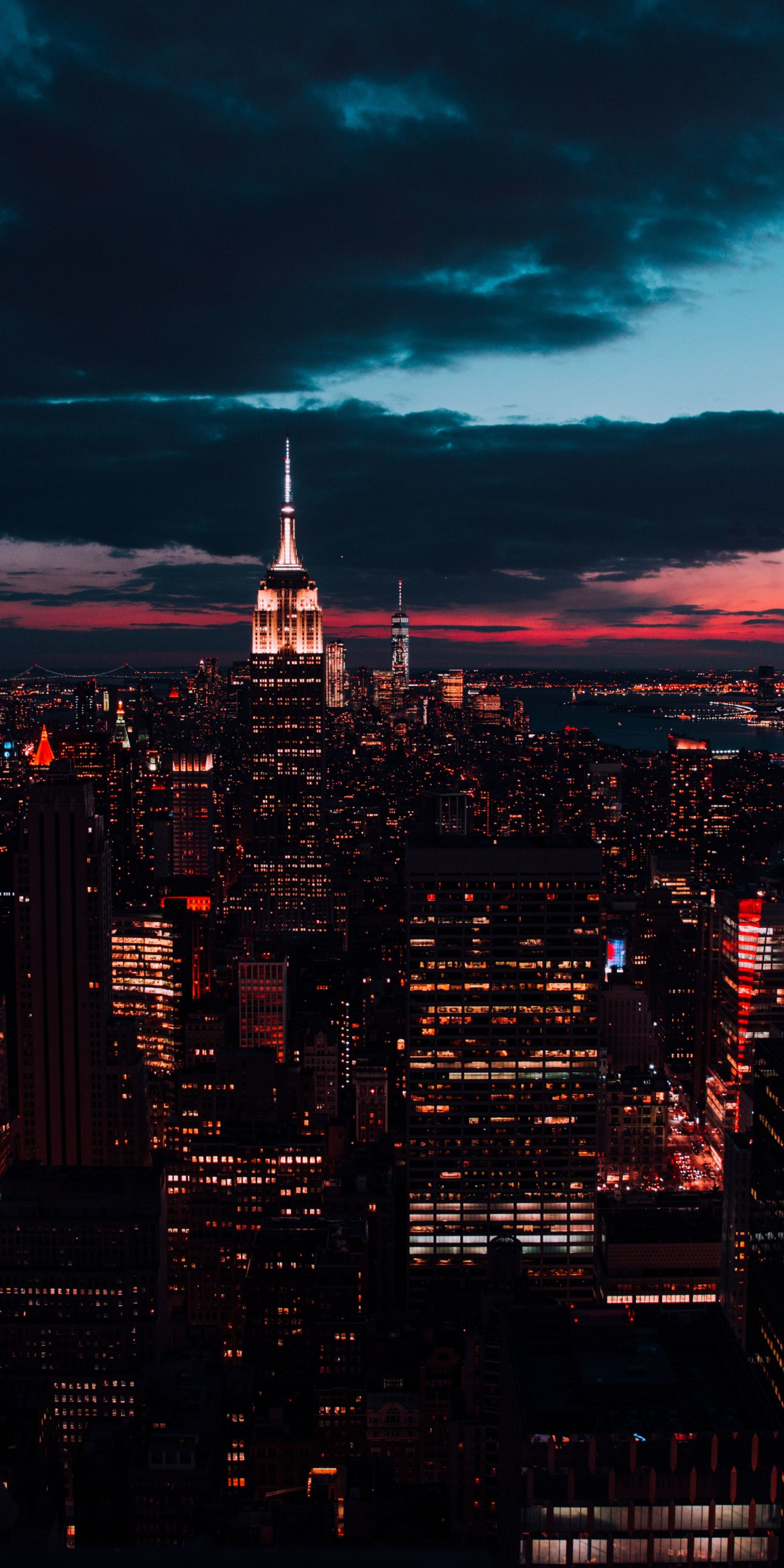 New york, buildings, night, cityscape, 1080x2160 wallpaper