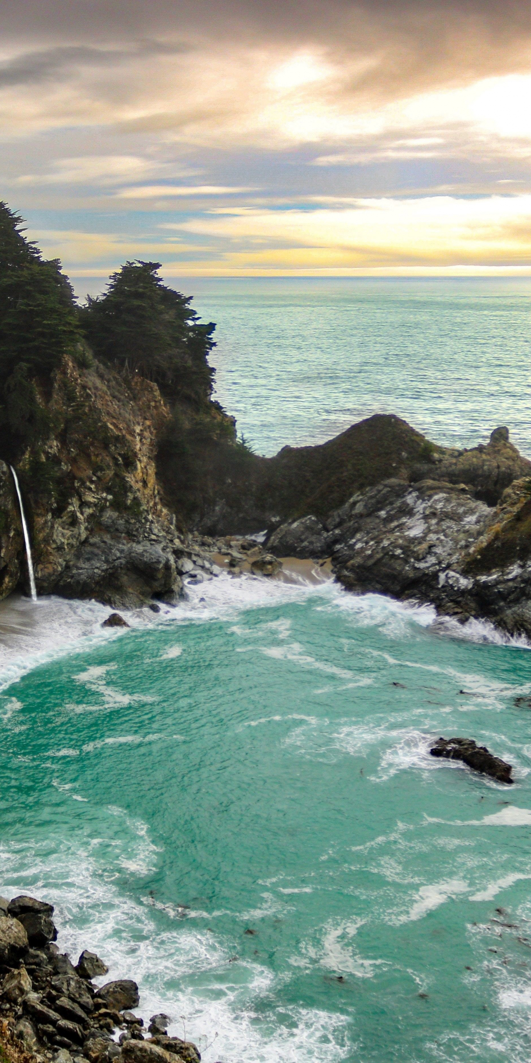 McWay Falls, Big Sur, coast, beach, nature, 1080x2160 wallpaper