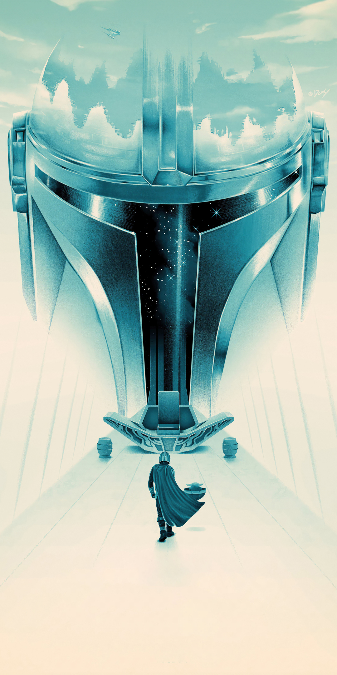The Mandalorian, season 3 poster, minimal, 1080x2160 wallpaper
