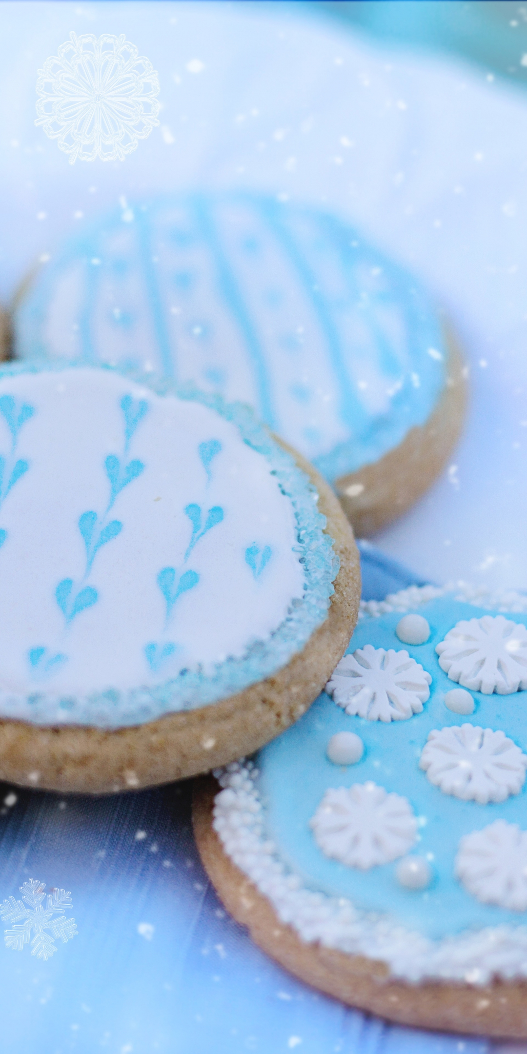 Snowflake, cookies, sweets, 1080x2160 wallpaper
