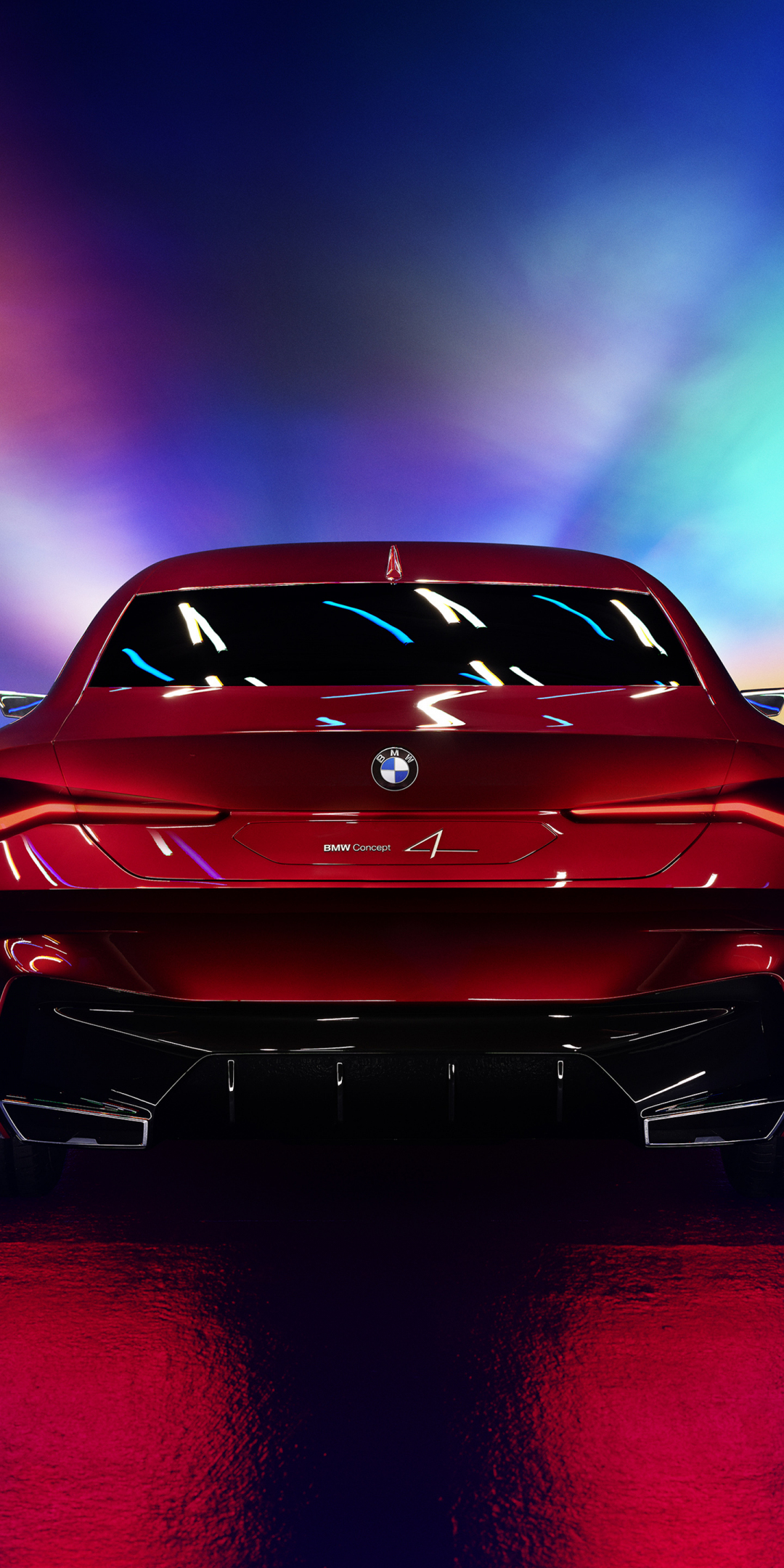 BMW Concept 4, car, rear-view, 1080x2160 wallpaper