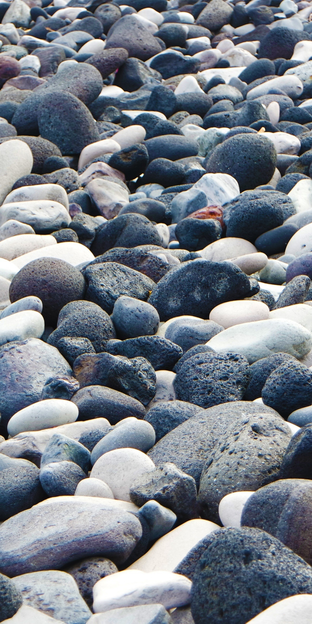 Rocks, surface, pebbles, coast of river, 1080x2160 wallpaper
