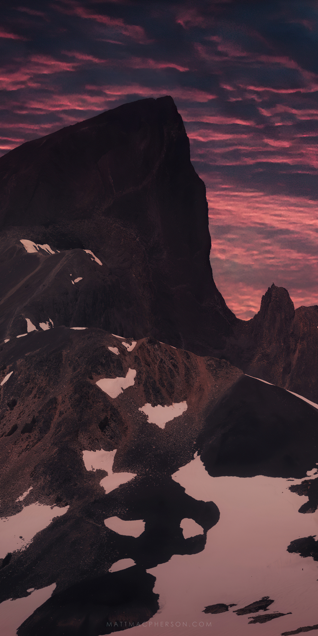 High summit, mountain, sunset, 1080x2160 wallpaper