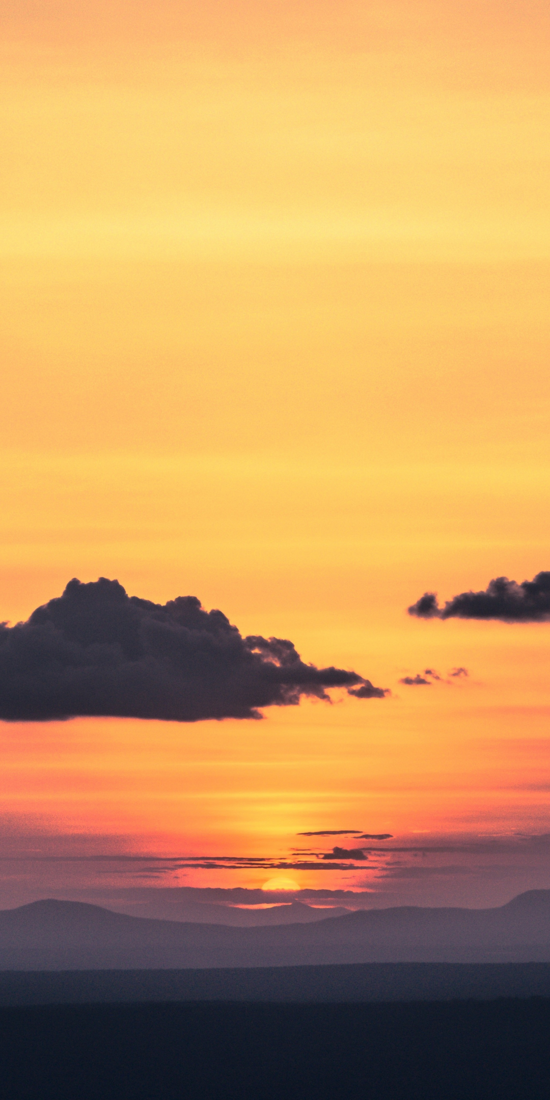 Sunset, sky, clouds, horizon, 1080x2160 wallpaper