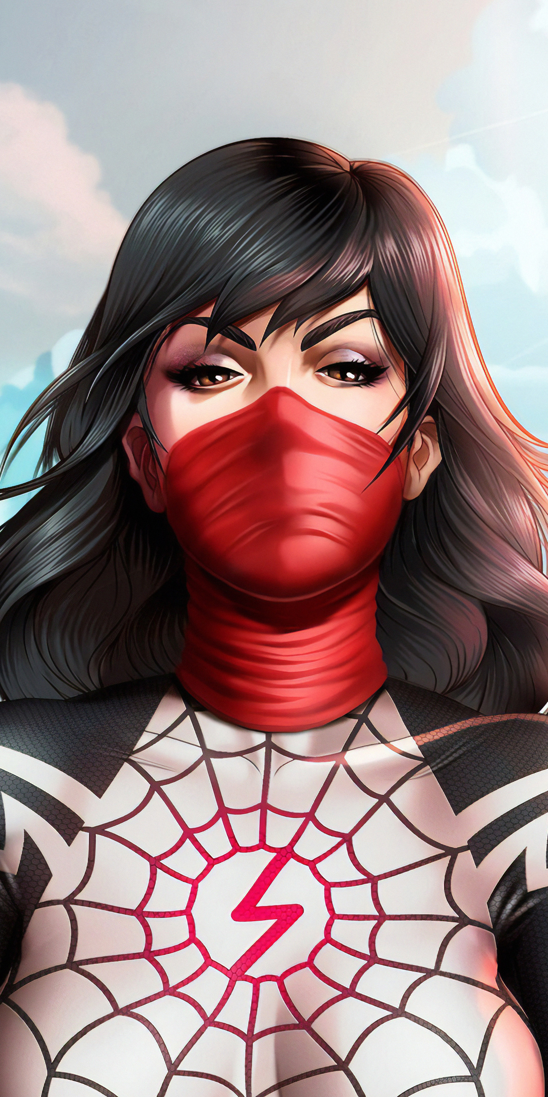 Download 1080x2160 wallpaper gwen stacy, silk, spider-girl, art, honor