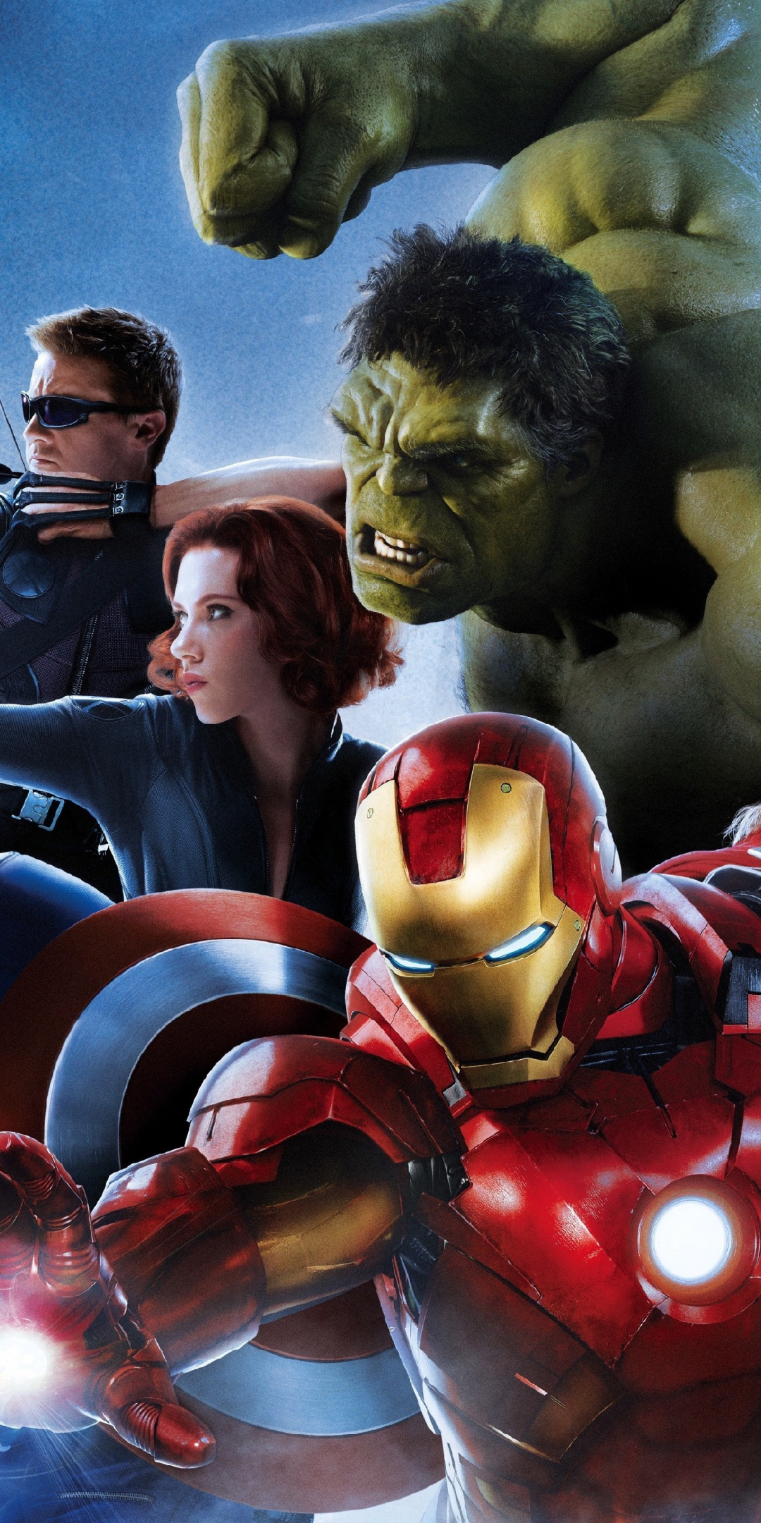 Iron man, thor, captain america, black widow, hawkeye, superhero, 1080x2160 wallpaper