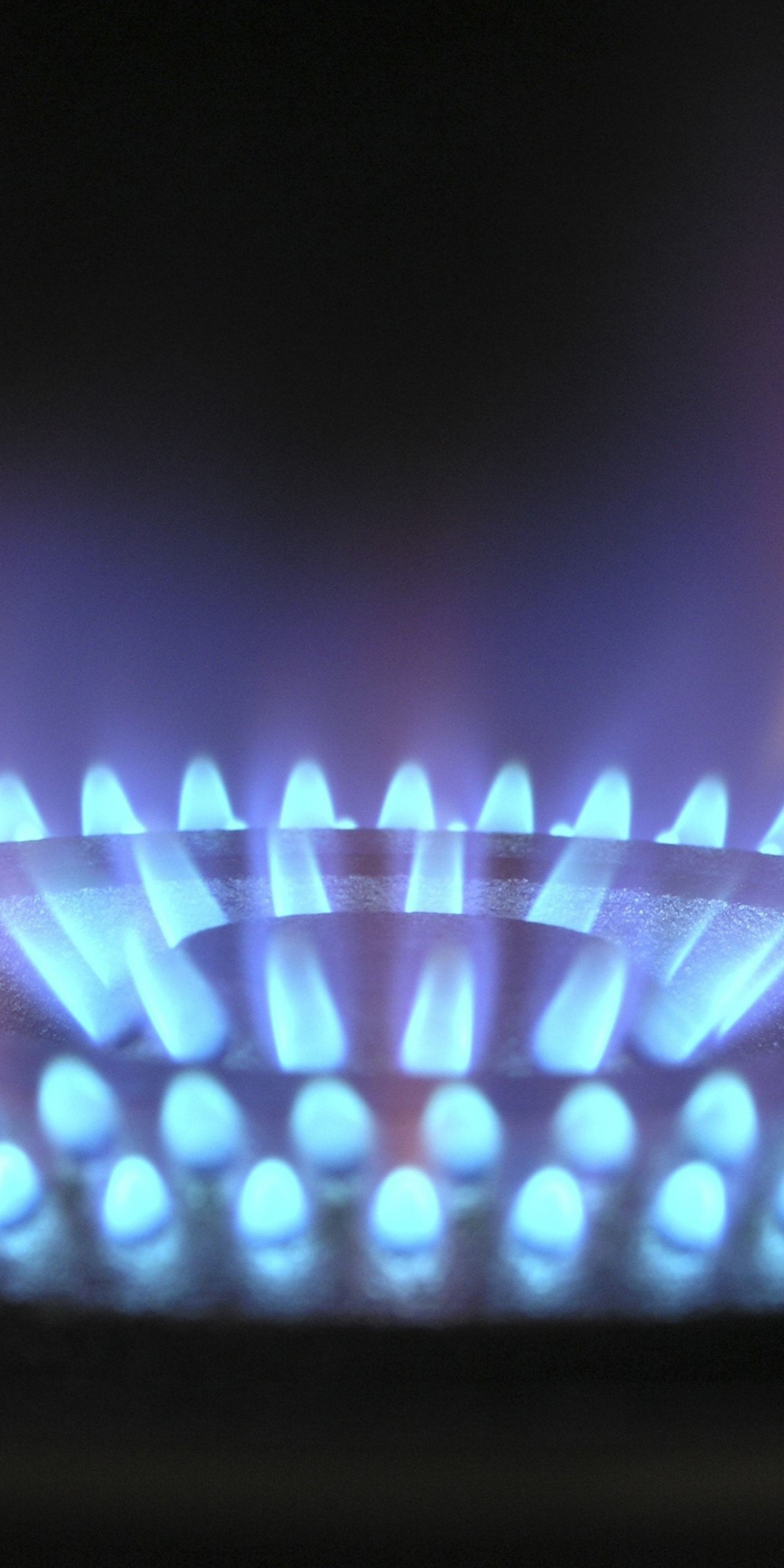 Stove, blue flame, close up, fire, 1080x2160 wallpaper