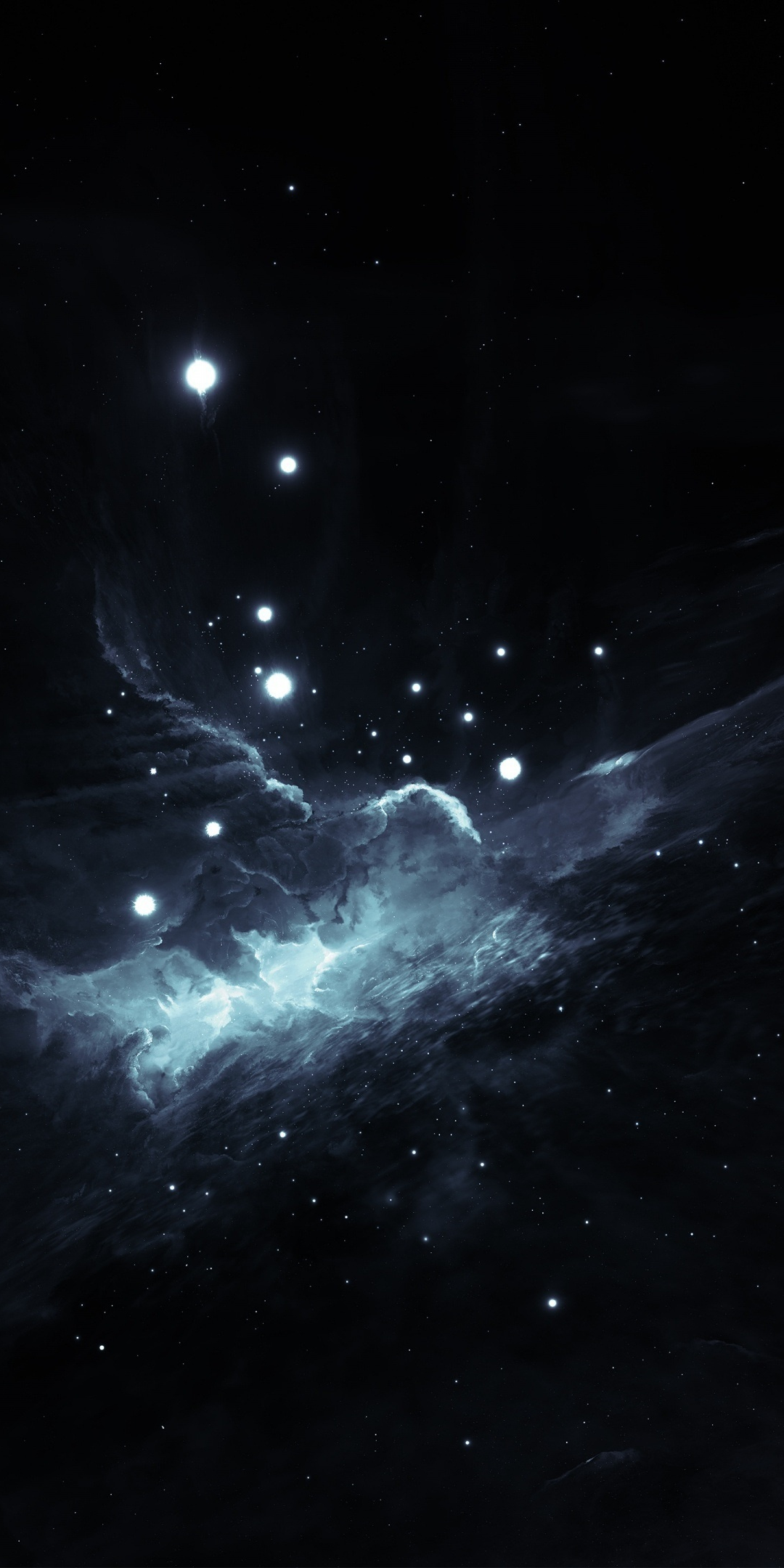 Space, dark, clouds, galaxy, abstract, 1080x2160 wallpaper