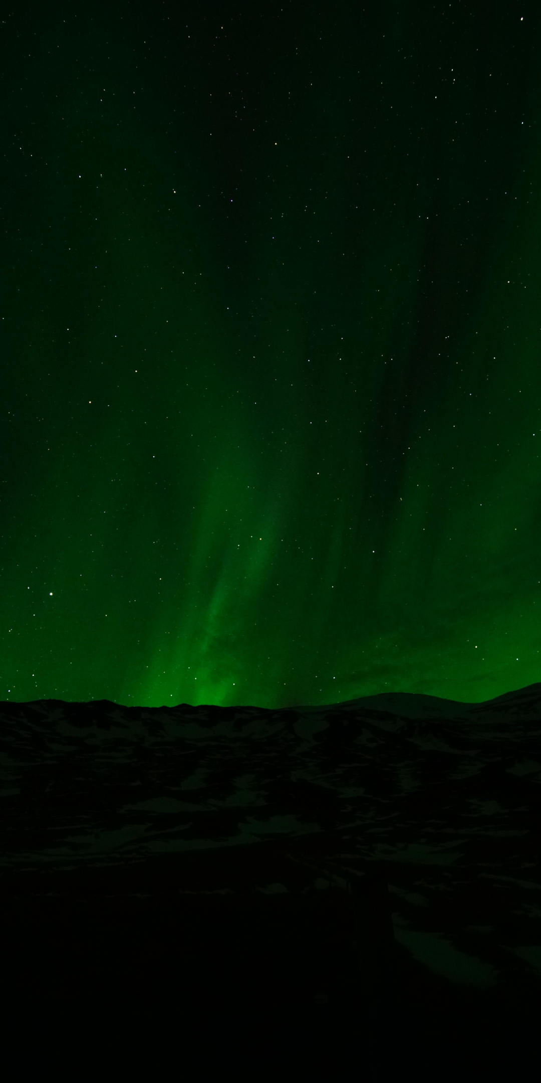 Northern lights, aurora, green lights, night, nature, 1080x2160 wallpaper