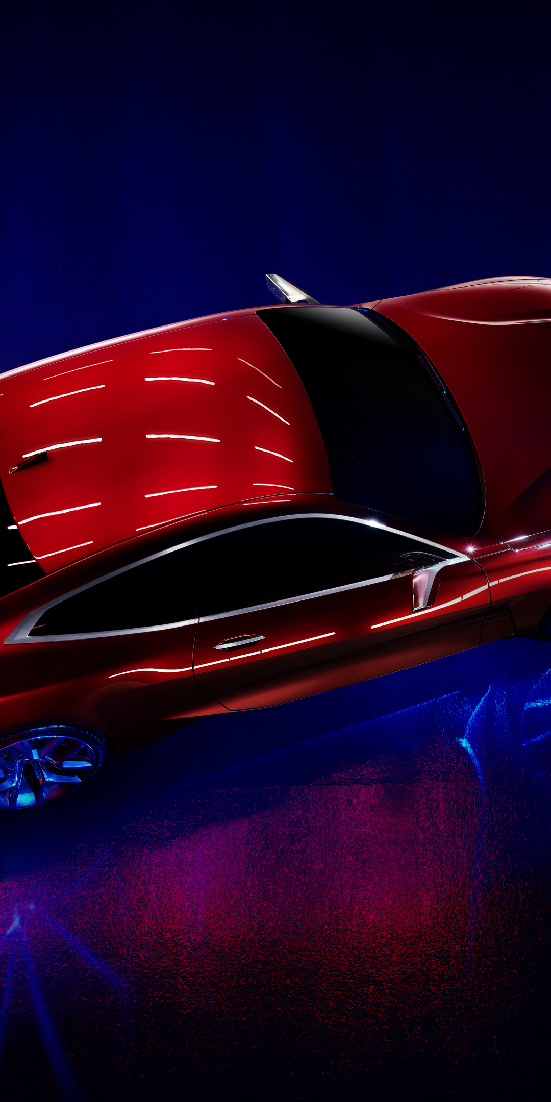 Top-view, Blood-red BMW Concept 4, 1080x2160 wallpaper