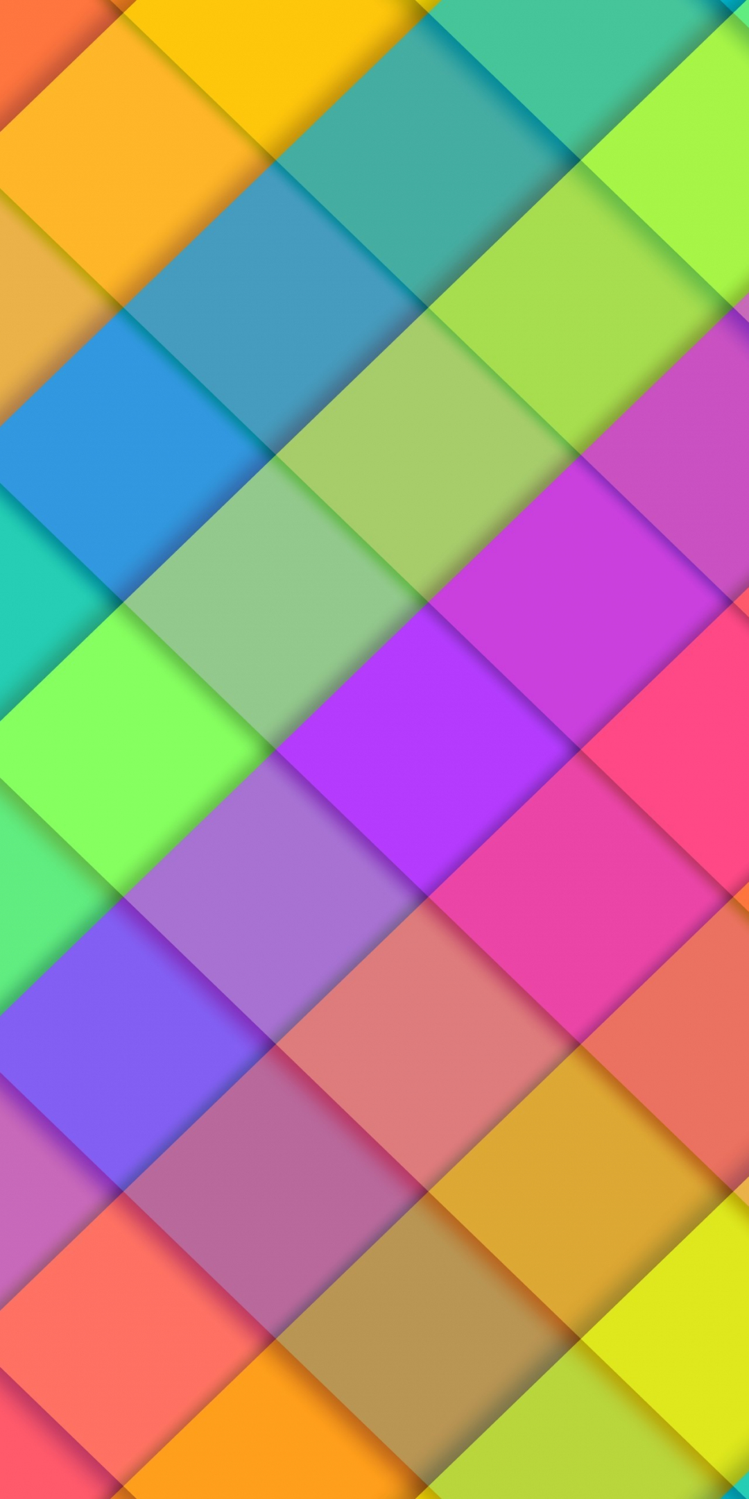 Material design, colorful, squares, abstract, 1080x2160 wallpaper