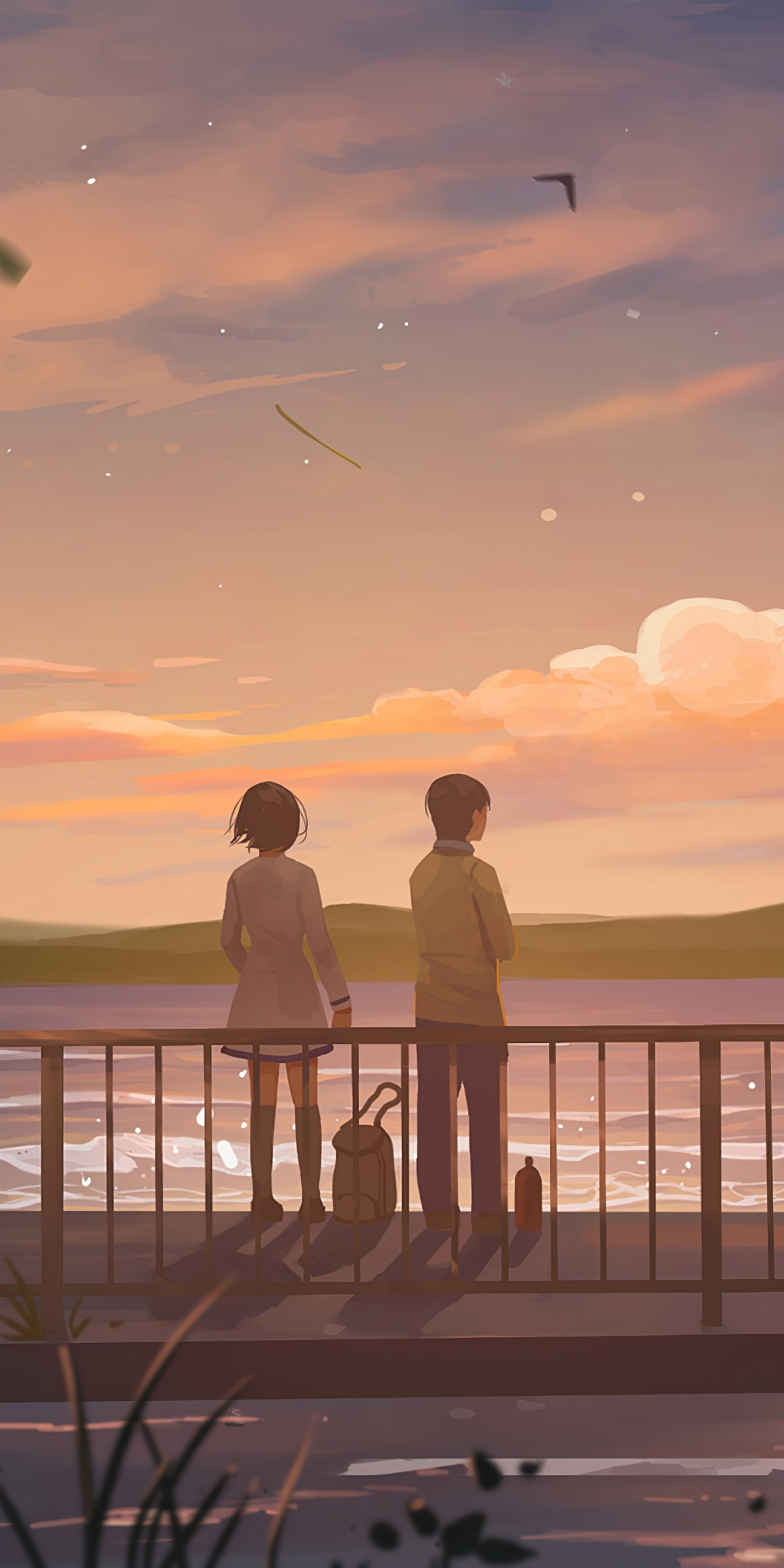 Anime, couple, lets talk, original, 1080x2160 wallpaper