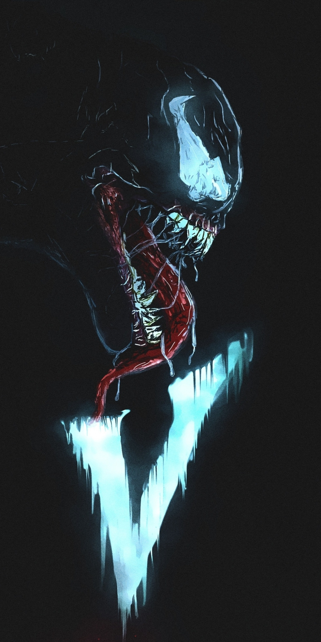 Venom, villain, minimal, artwork, 1080x2160 wallpaper