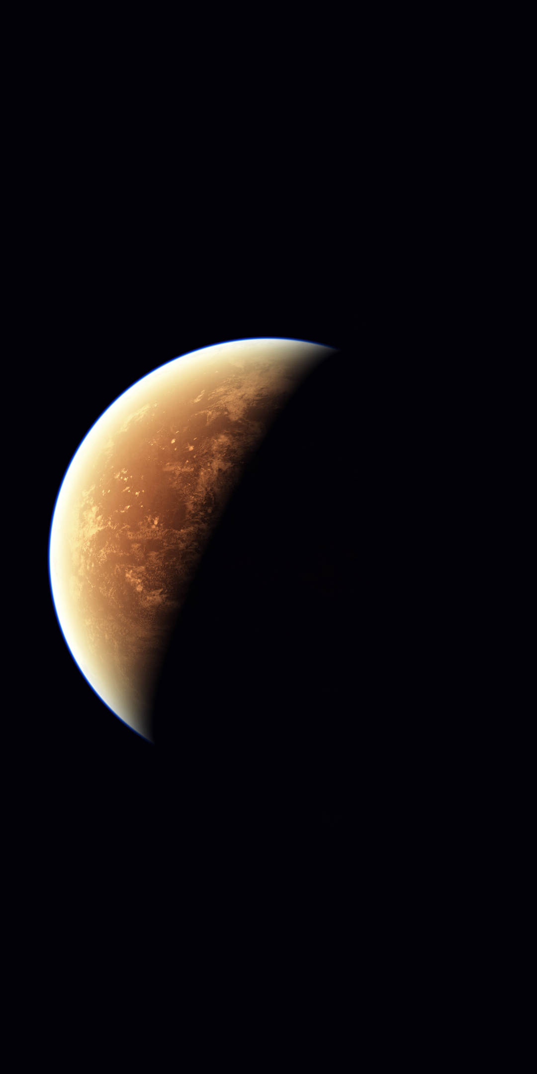 Mars, planet, half, dark, 1080x2160 wallpaper