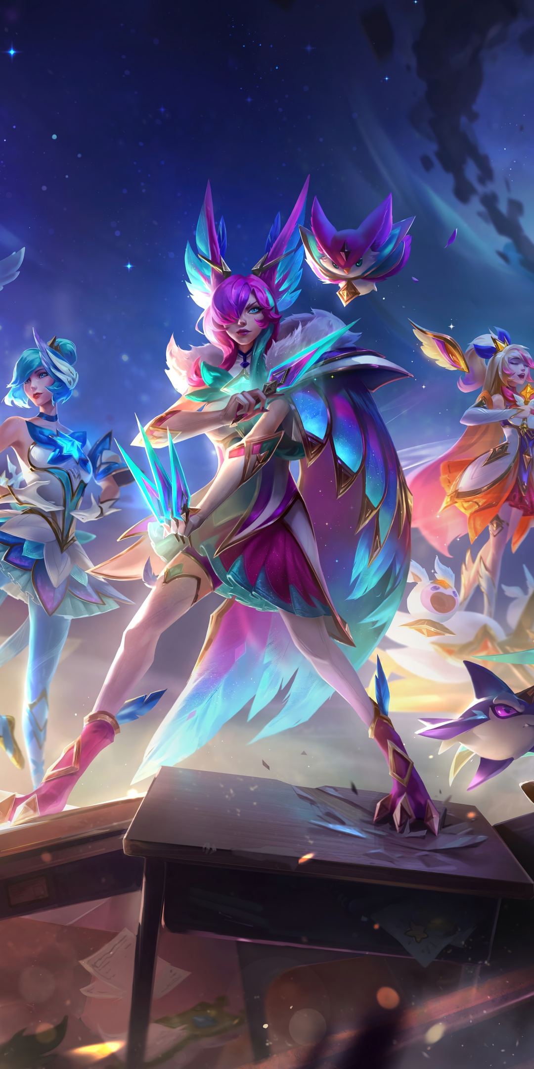 Power girls, game characters, League of Legends, 1080x2160 wallpaper