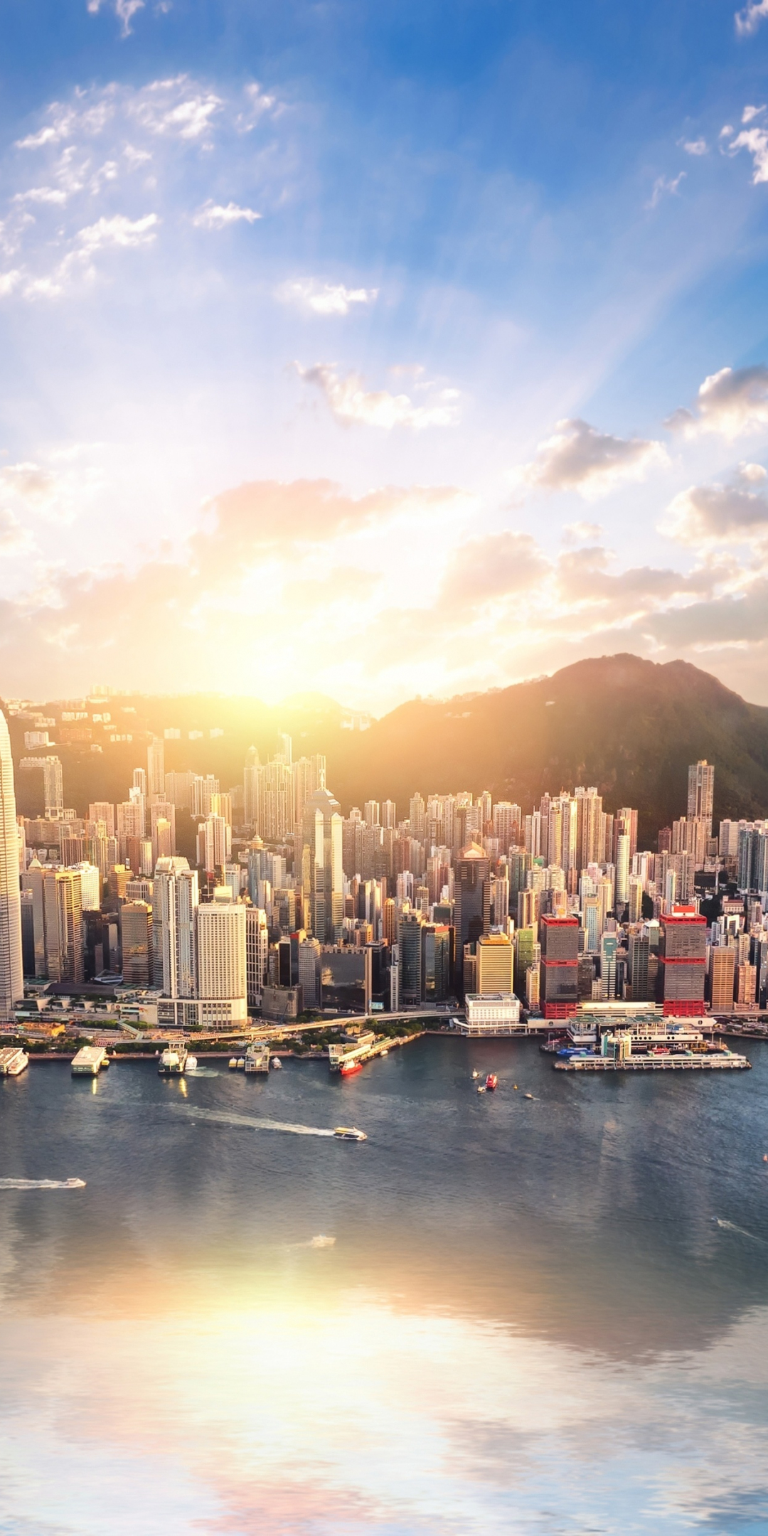 Download wallpaper 1080x2160 hong kong, cityscape, buildings, honor 7x ...