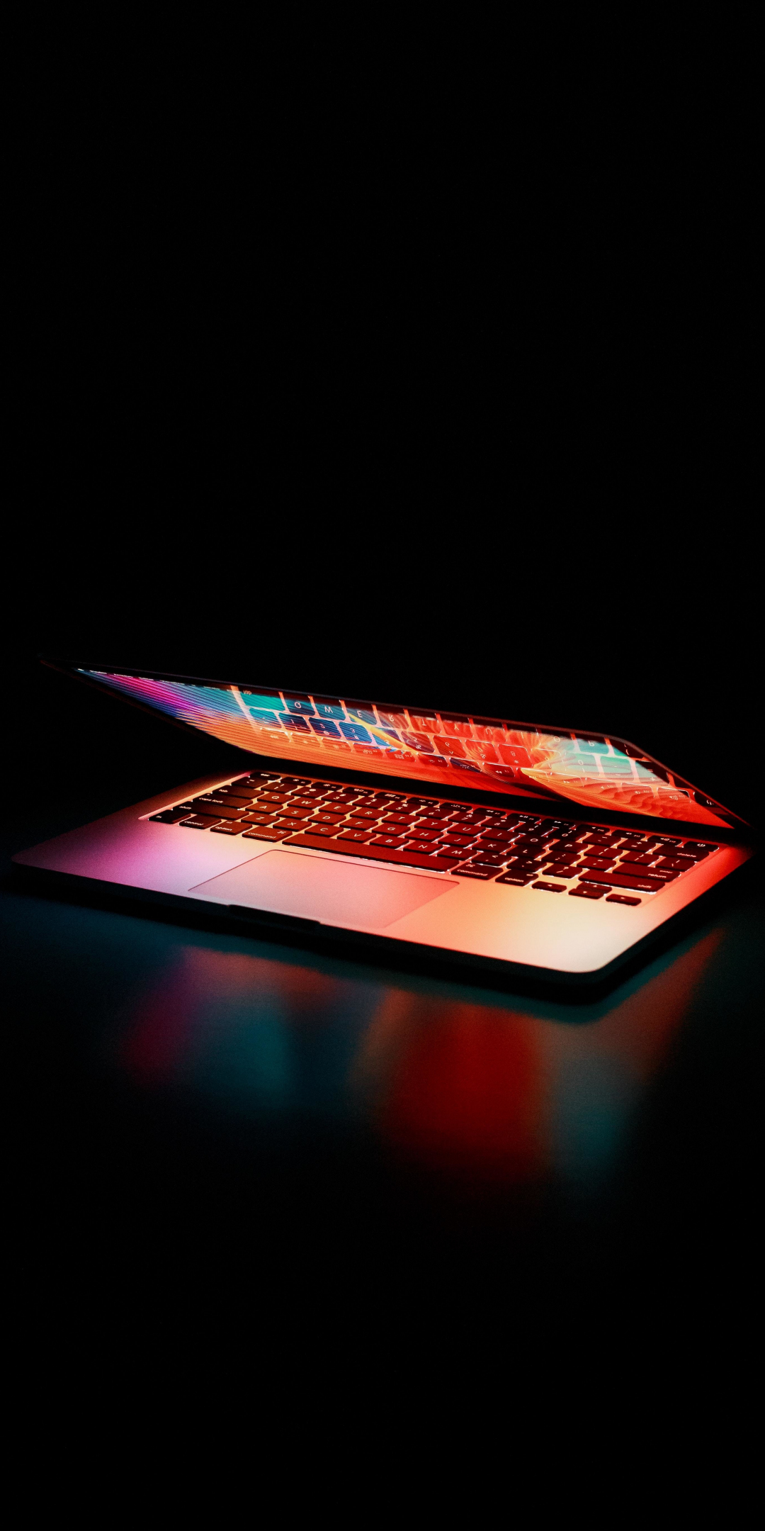 Laptop, colorful, screen, dark, 1080x2160 wallpaper