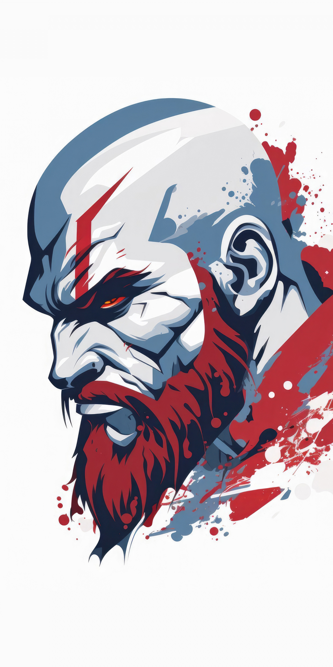 Angry Kratos, minimal, 1080x2160 wallpaper