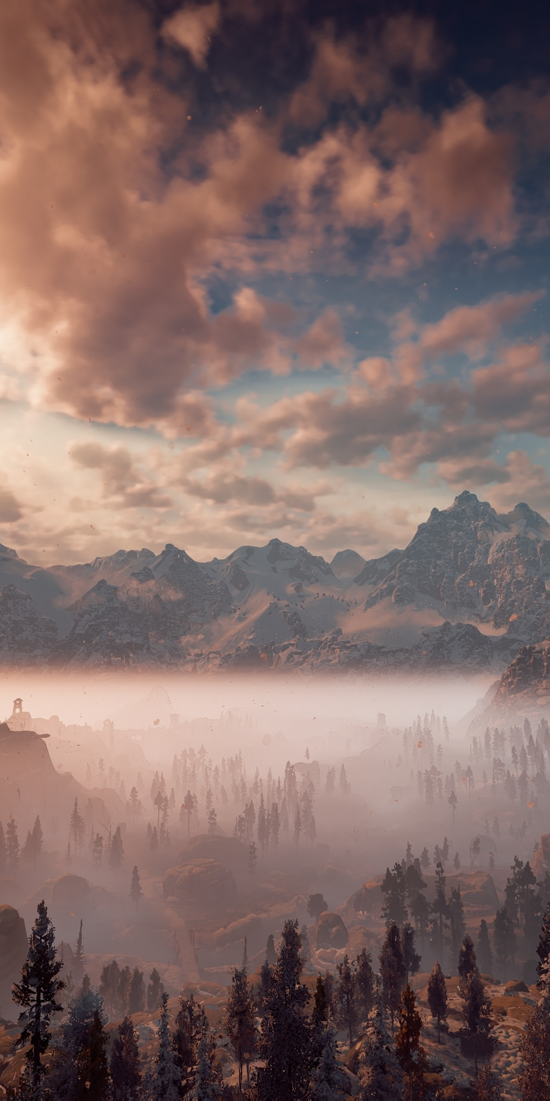 Mist, video game, mountains, 1080x2160 wallpaper