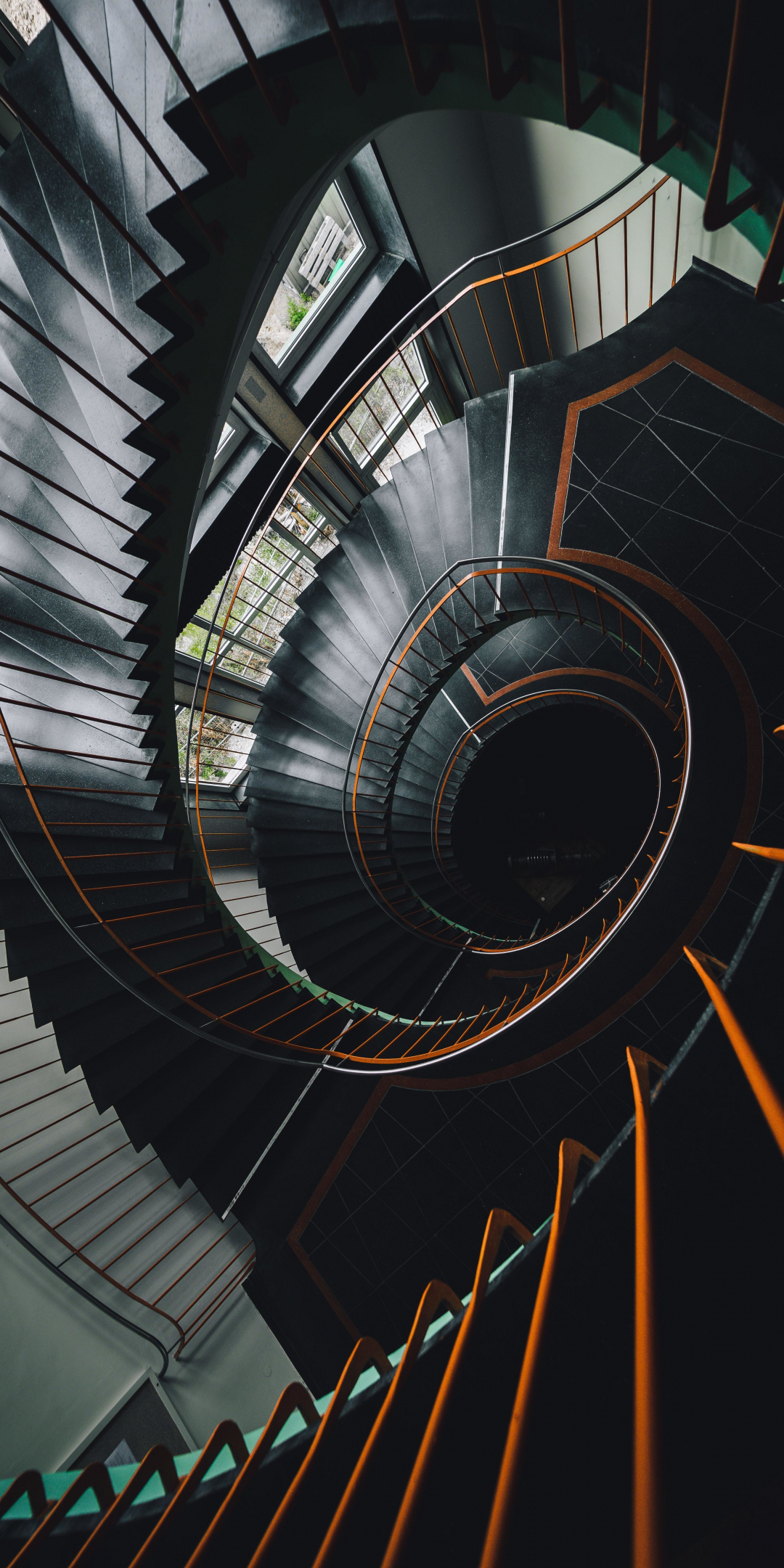 Spiral Stairs, house, interior, 1080x2160 wallpaper