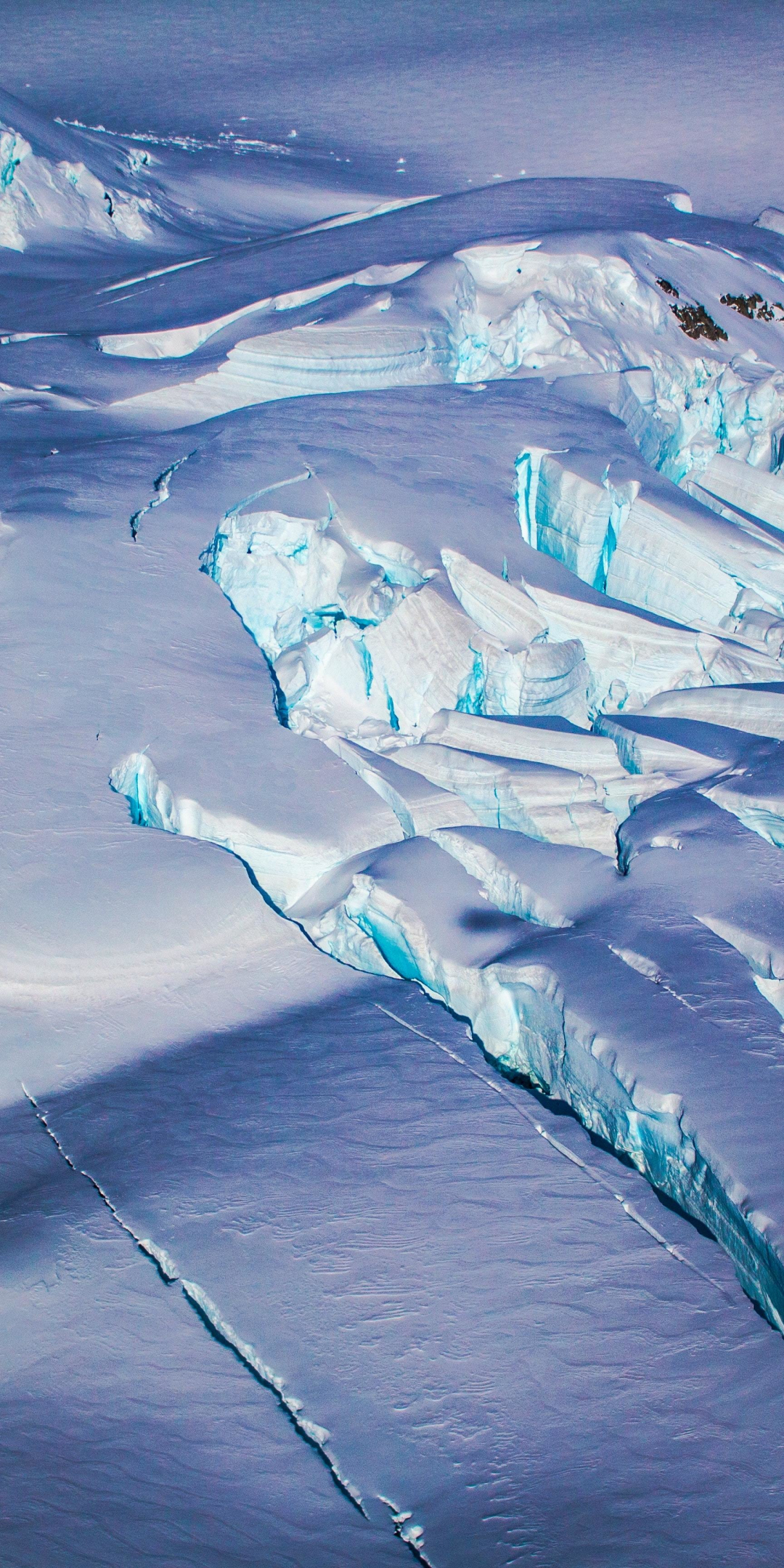 Glacier, snow layer, white, 1080x2160 wallpaper