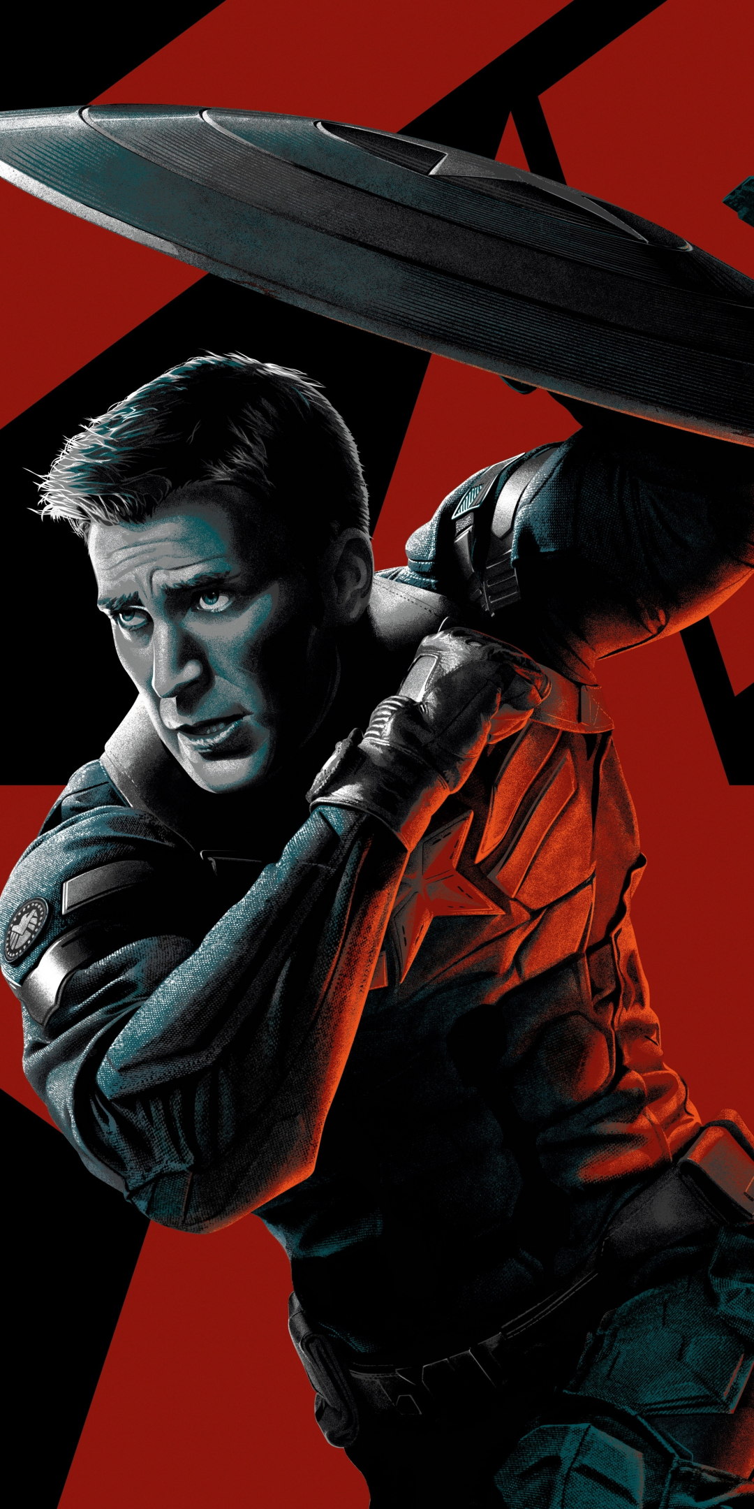 Captain America, Chris Evans, marvel comics, superhero, art, 1080x2160 wallpaper