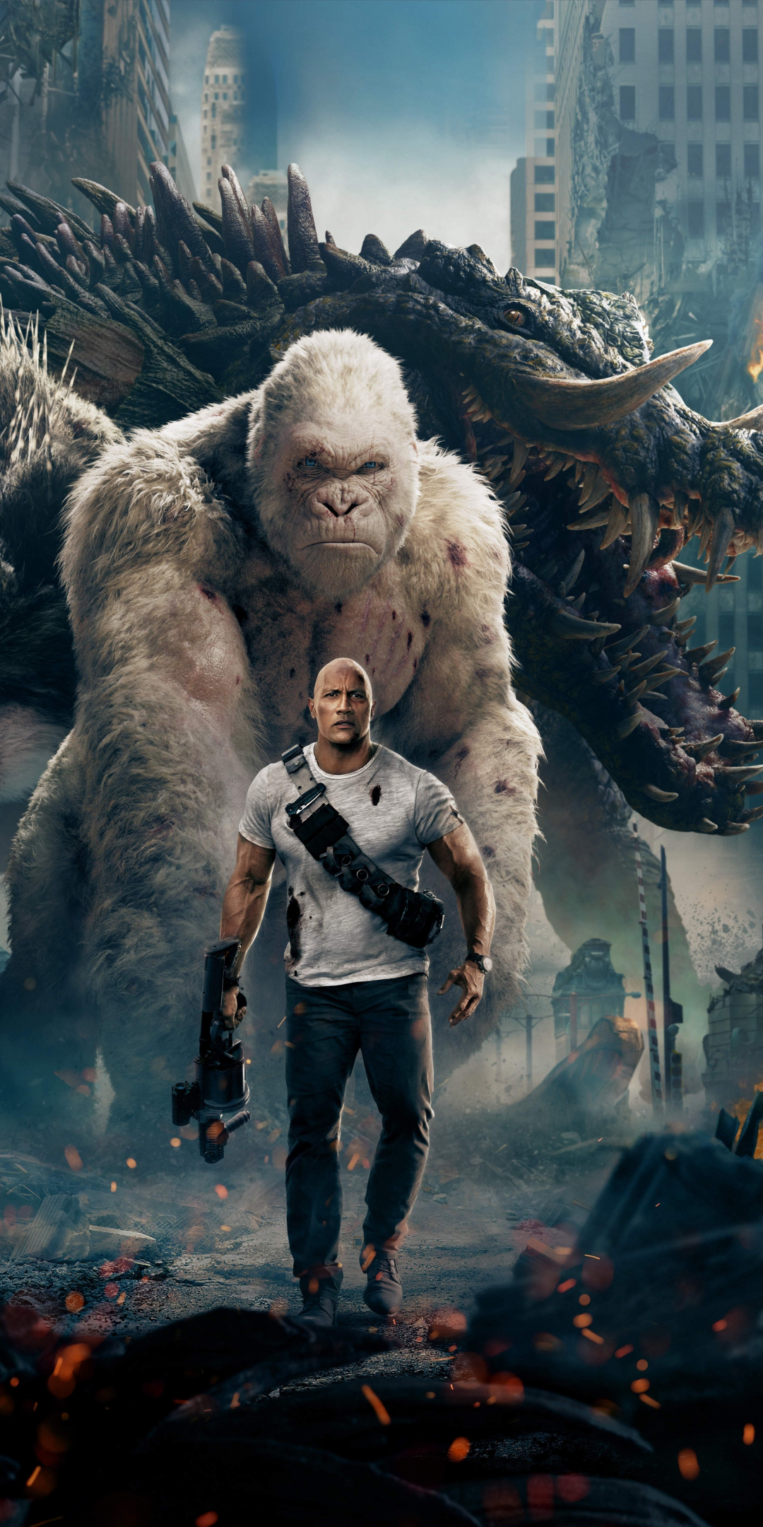 Movie, Rampage, 2018, official poster, 1080x2160 wallpaper