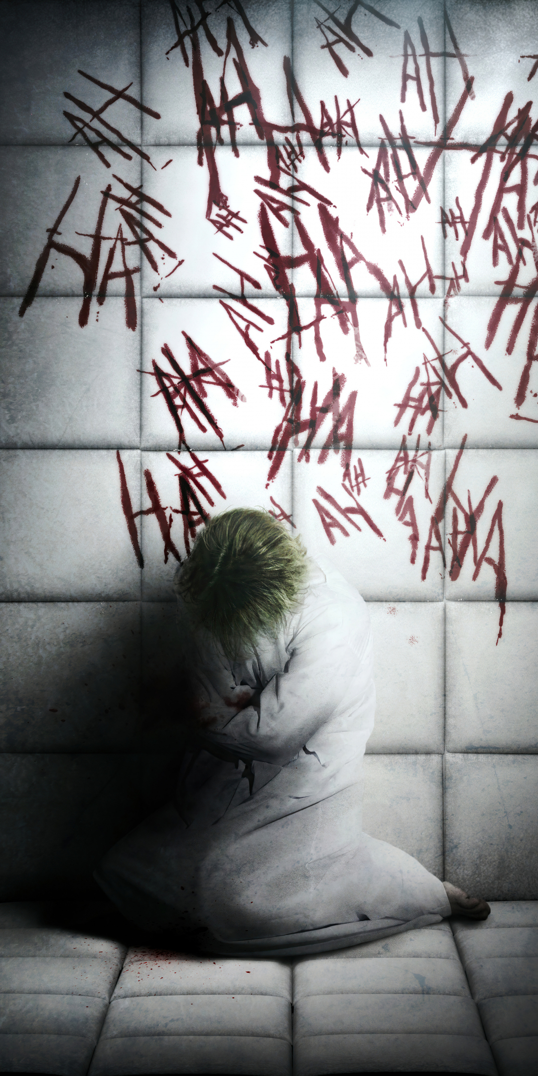 Joker in asylum, super villain, art, 1080x2160 wallpaper
