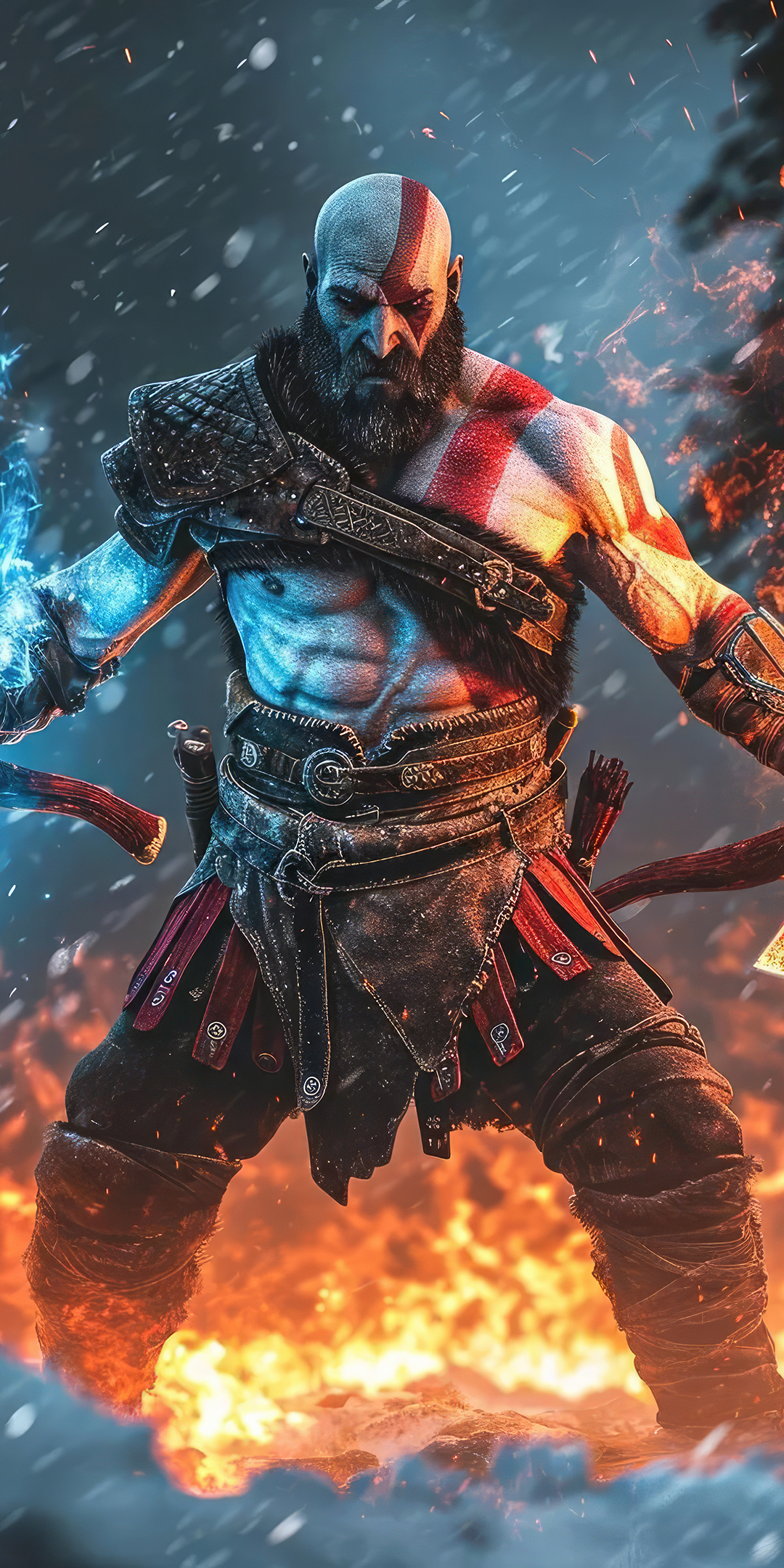 Kratos, unleashed power, art, 1080x2160 wallpaper