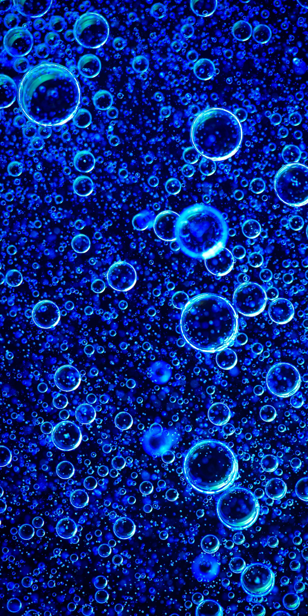 Blue bubbles, abstract, 1080x2160 wallpaper