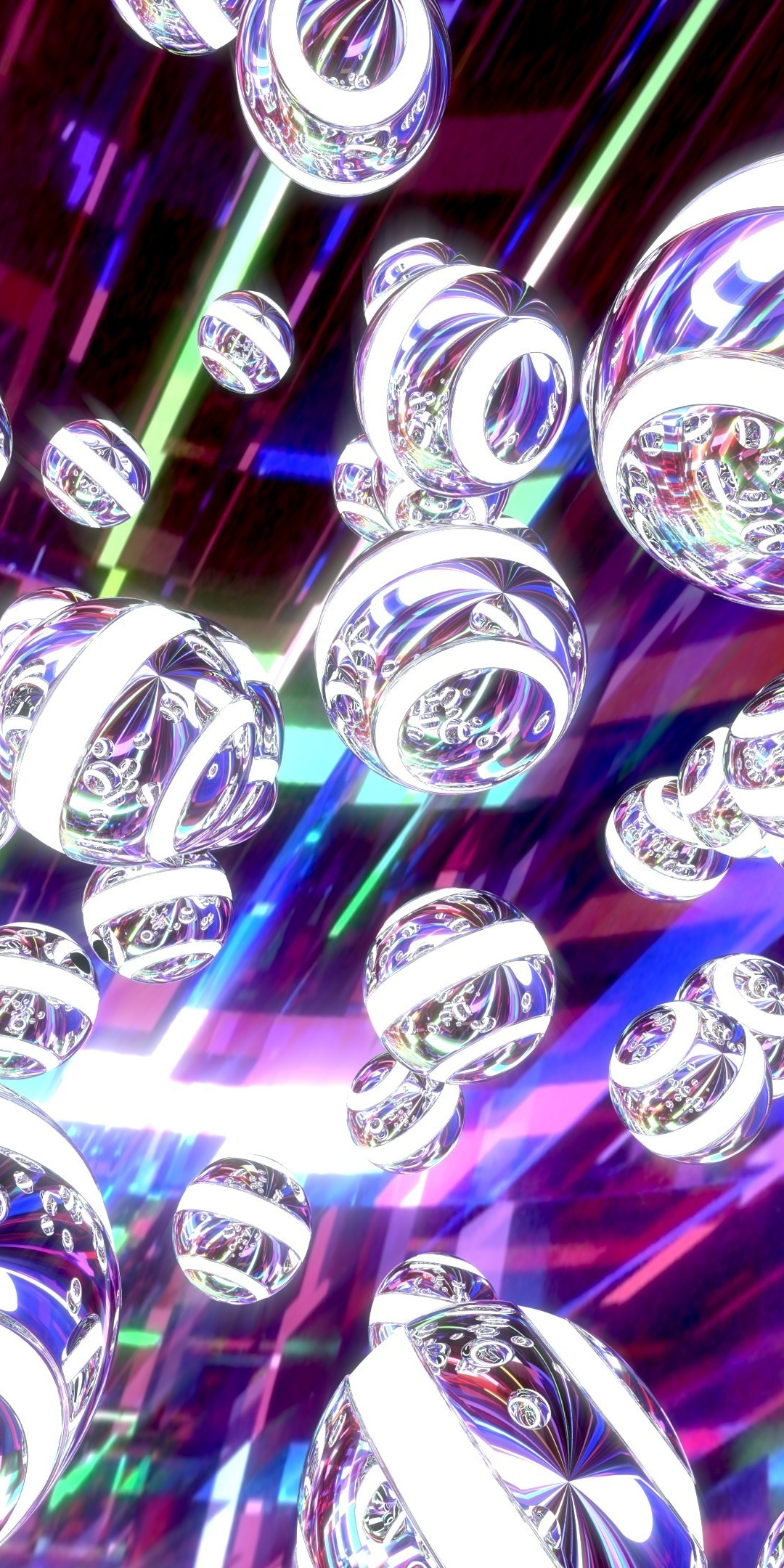Laser ball, disco, digital art, 1080x2160 wallpaper