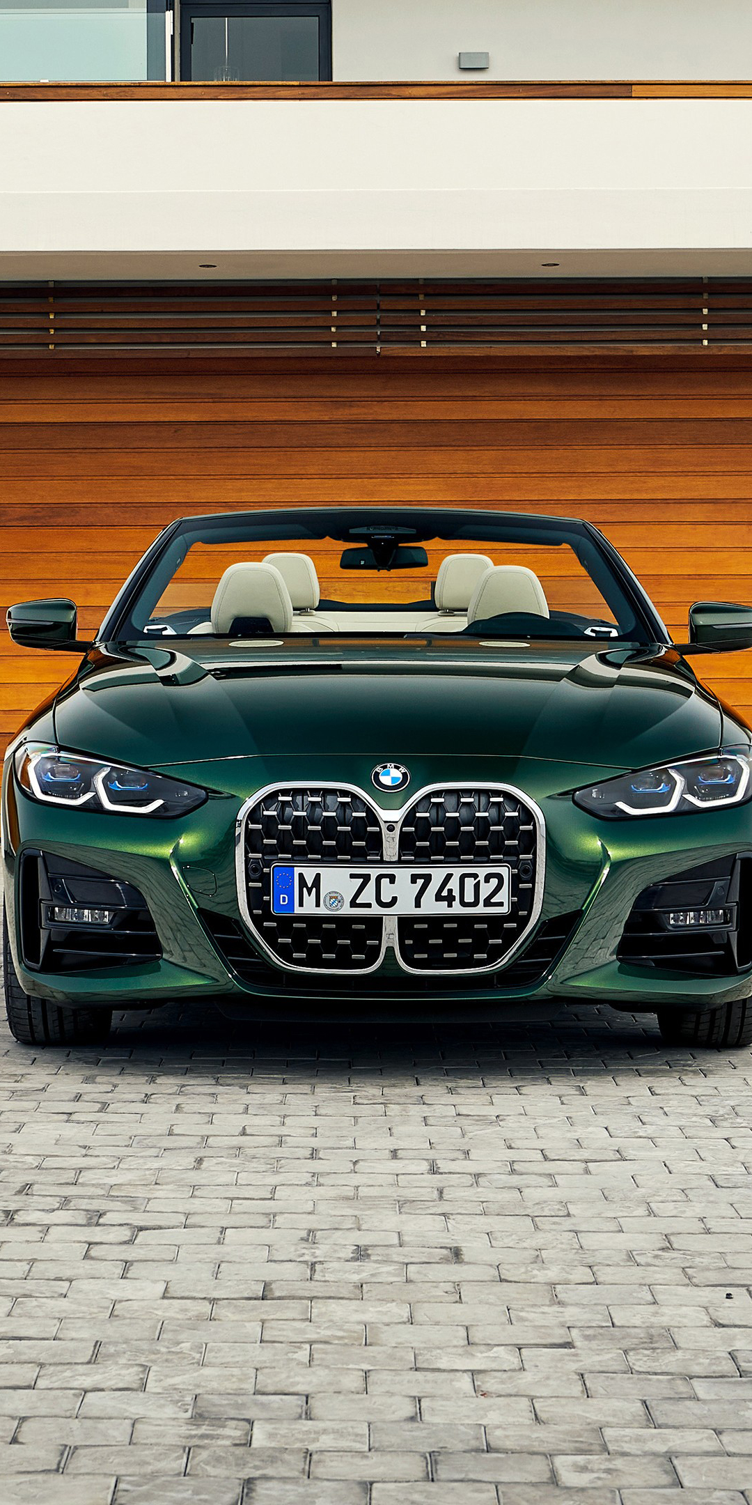 2020 car, BMW 430i Cabrio M Sport, green, 1080x2160 wallpaper