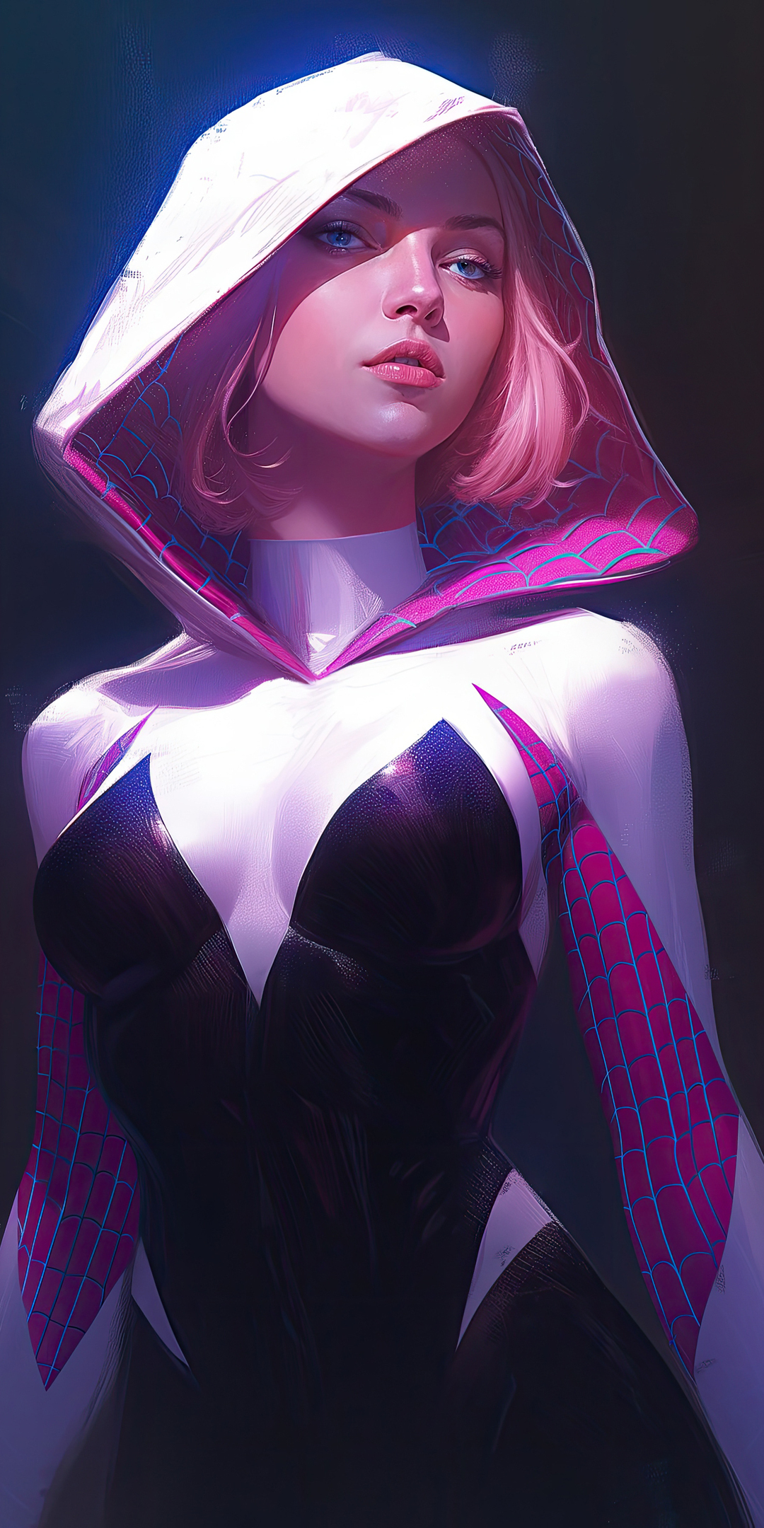 Gwen Stacy, hero from spider family, superhero, 1080x2160 wallpaper
