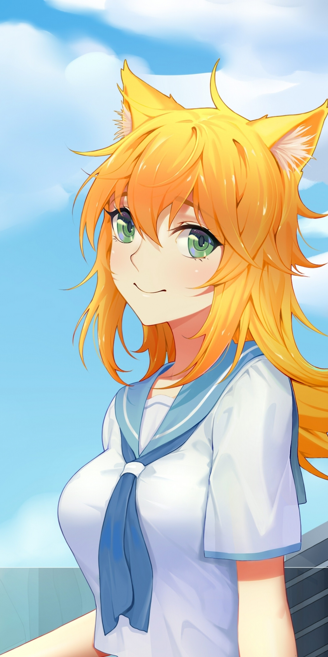 Anime, beautiful fox girl, original, 1080x2160 wallpaper