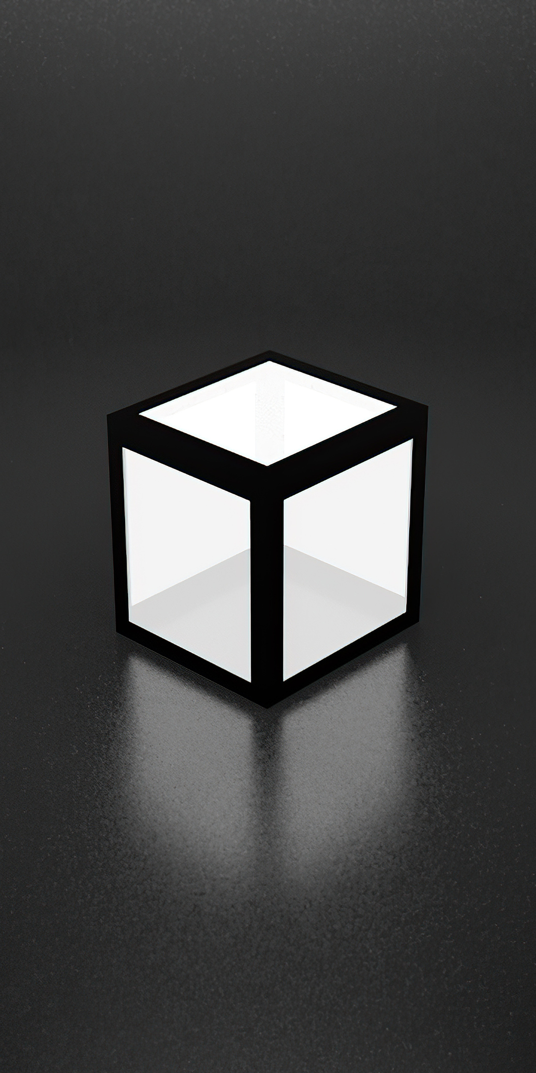 The Cube, dark edges, minimal, 1080x2160 wallpaper