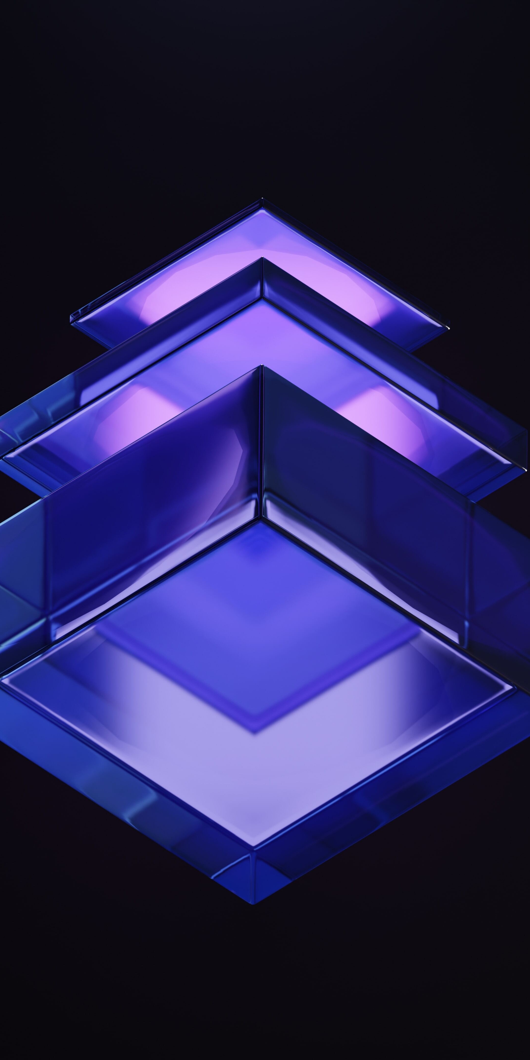 A purple cube, 3d cube, abstract, 1080x2160 wallpaper