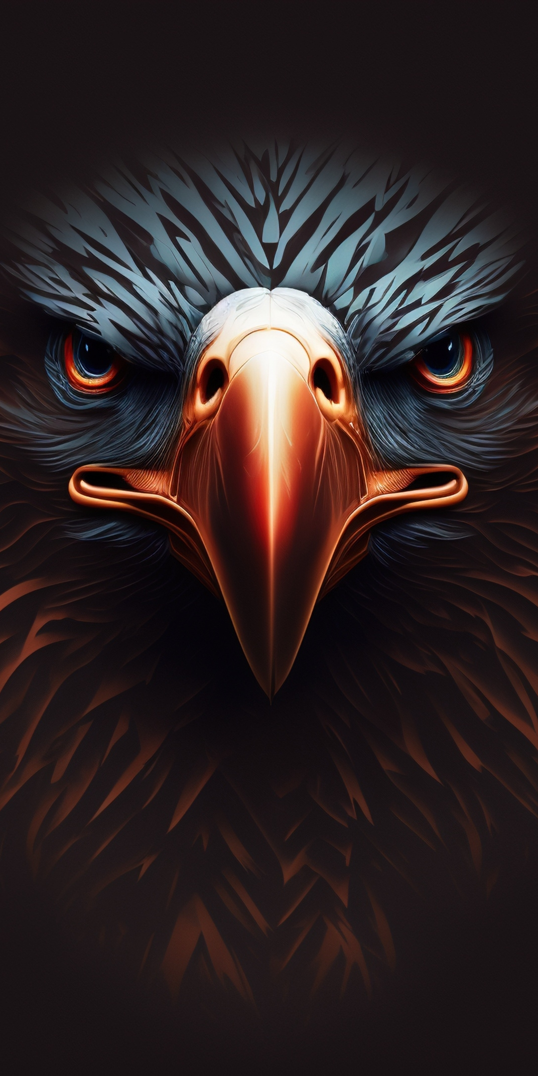 Glowing beak, Eagle, bird predator, 1080x2160 wallpaper